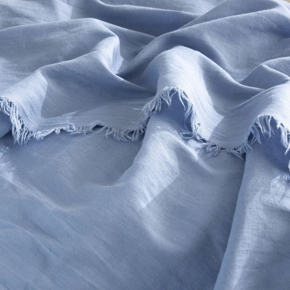 Renee Taylor Cavallo Stonewashed French Linen Throw – Denim