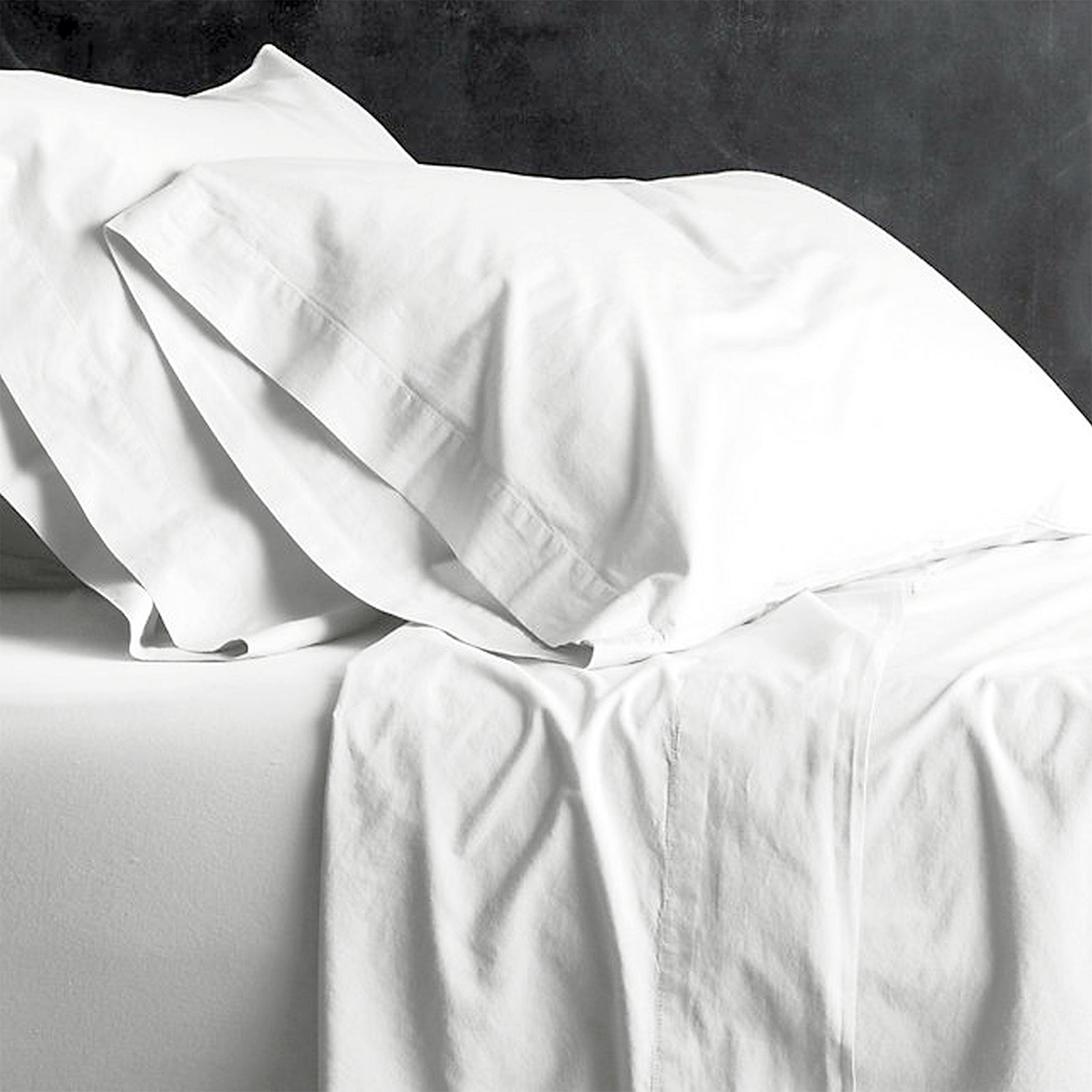 Park Avenue European Vintage Washed Cotton Sheet sets King White