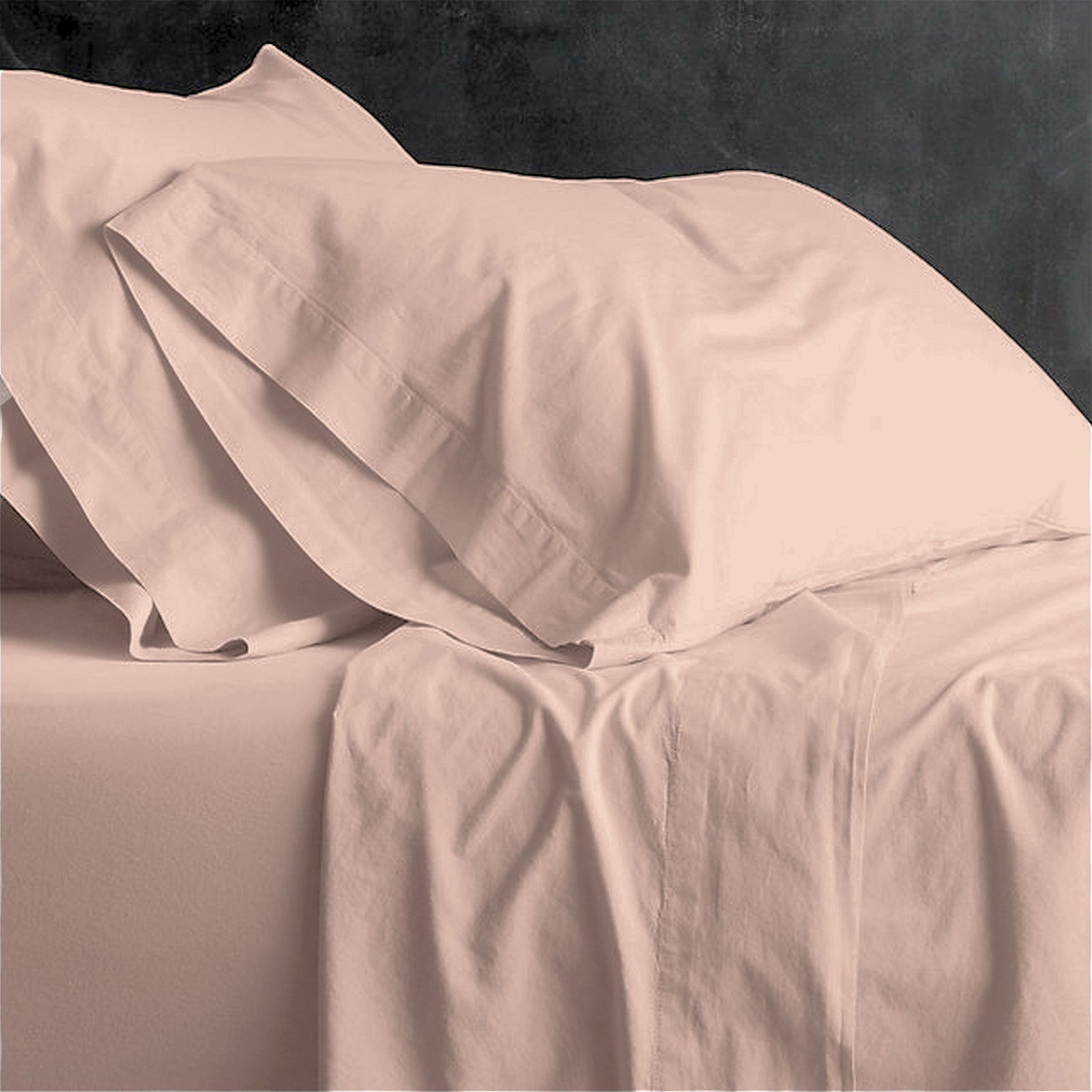 Park Avenue European Vintage Washed Cotton Sheet sets Double Blush