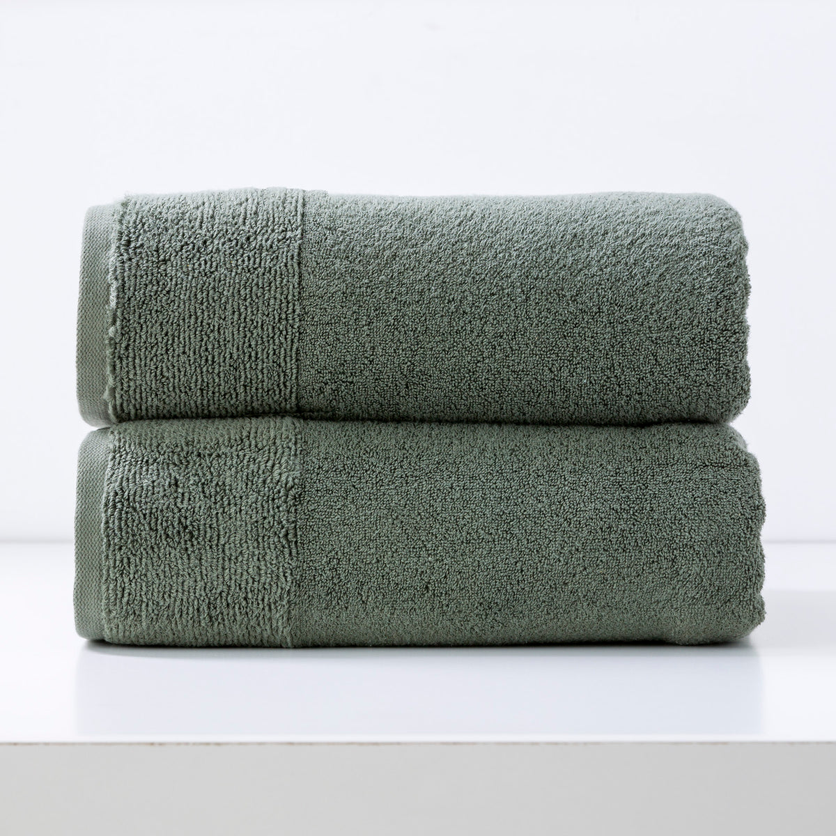 Renee Taylor Aireys 650 GSM Zero Twist Cotton Towels – Choose Pack & Colour – 2 Pack Bath Sheet, Agave