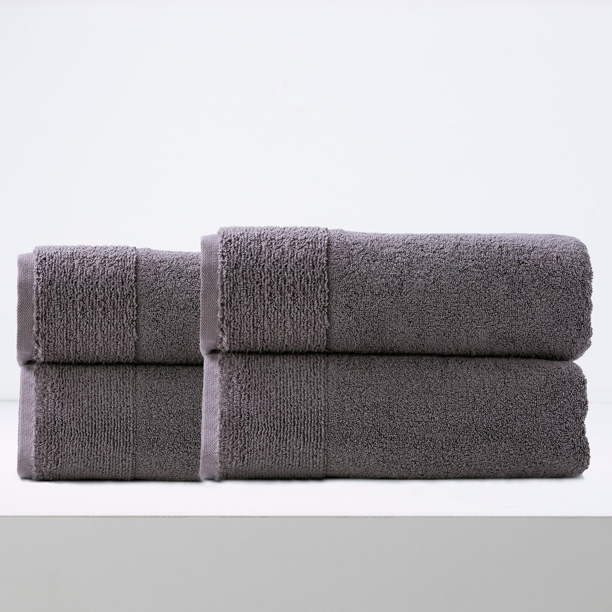 Renee Taylor Aireys 650 GSM Zero Twist Cotton Towels – Choose Pack & Colour – 4 Pack Bath Sheet, Nickel