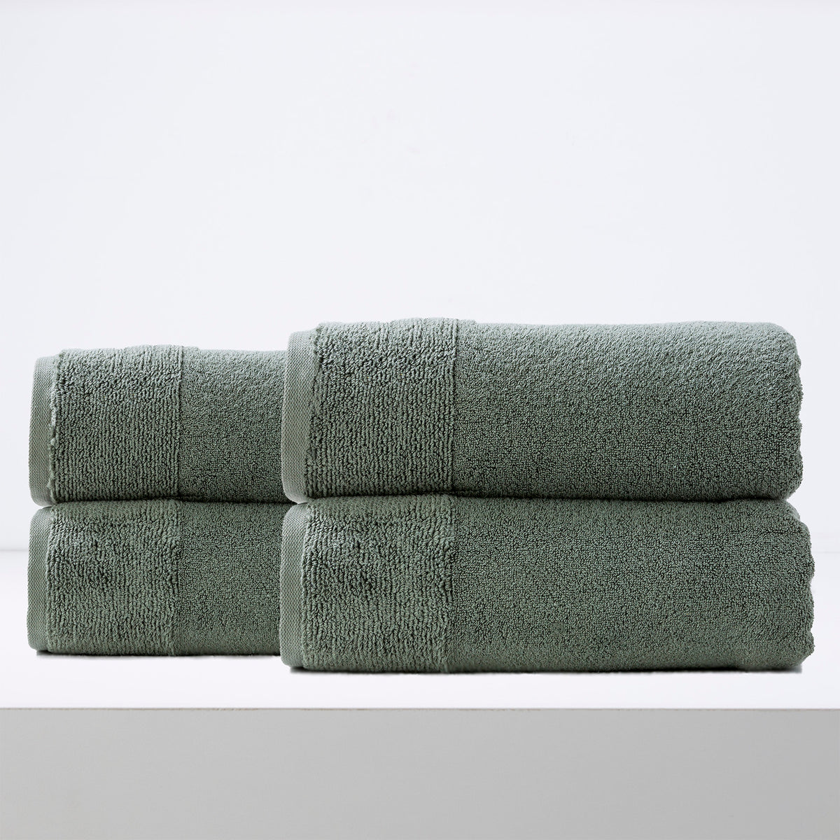 Renee Taylor Aireys 650 GSM Zero Twist Cotton Towels – Choose Pack & Colour – 4 Pack Bath Sheet, Agave