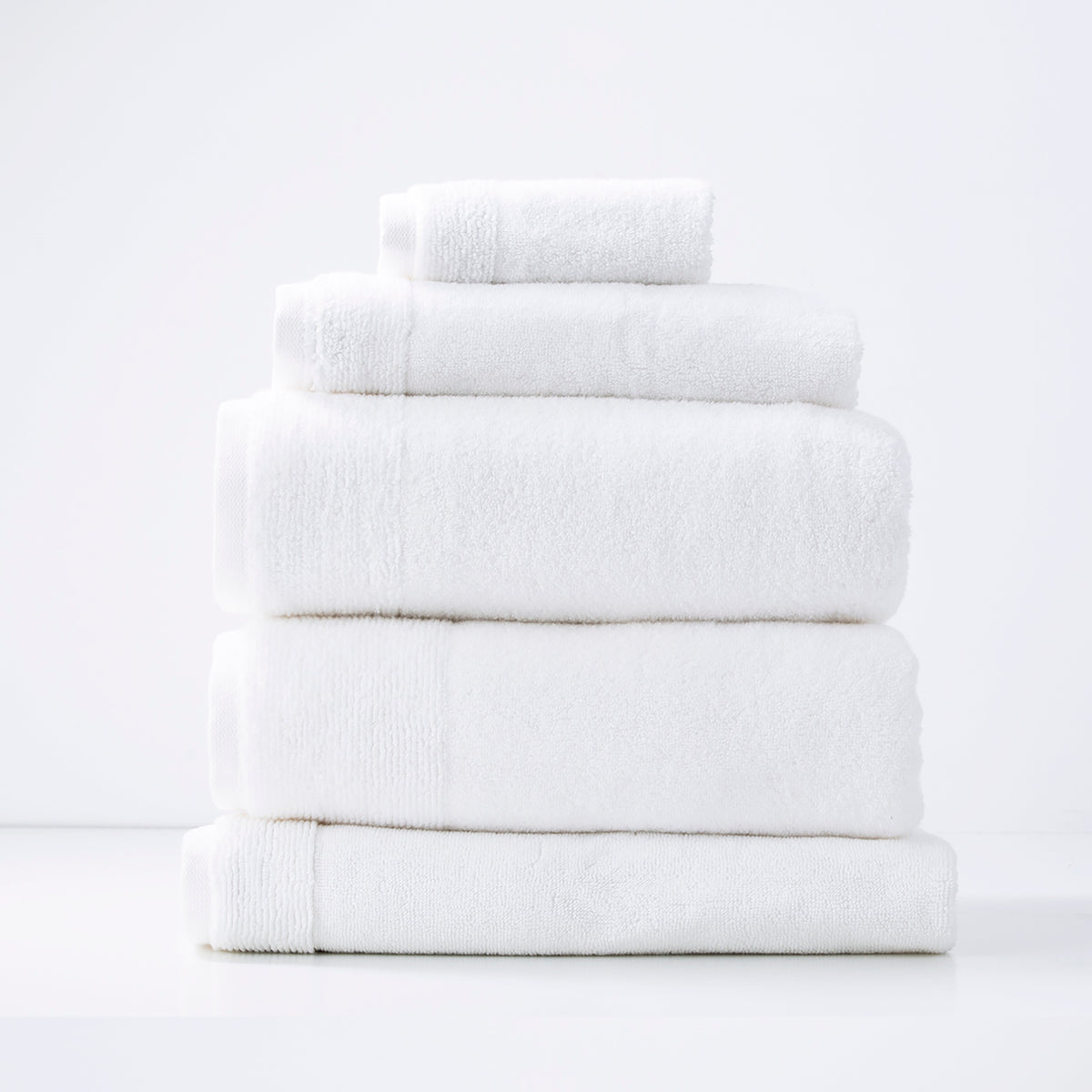 Renee Taylor Aireys 650 GSM Zero Twist Cotton Towels – Choose Pack & Colour – 5 Piece, Snow