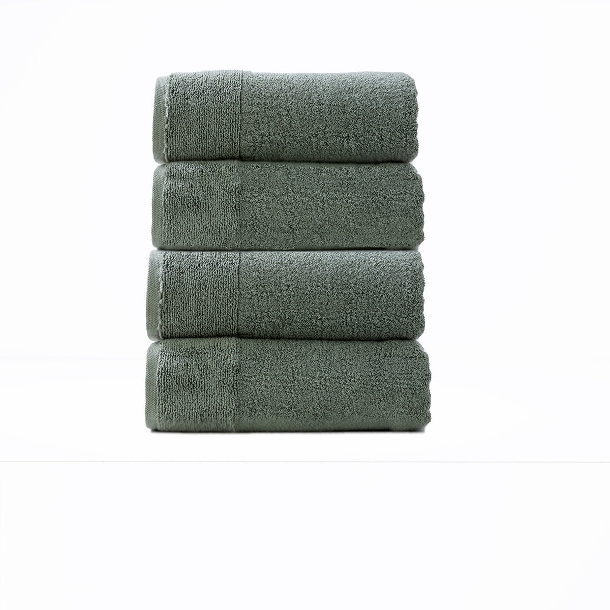Renee Taylor Aireys 650 GSM Zero Twist Cotton Towels – Choose Pack & Colour – 4 Piece Bath Towel, Agave