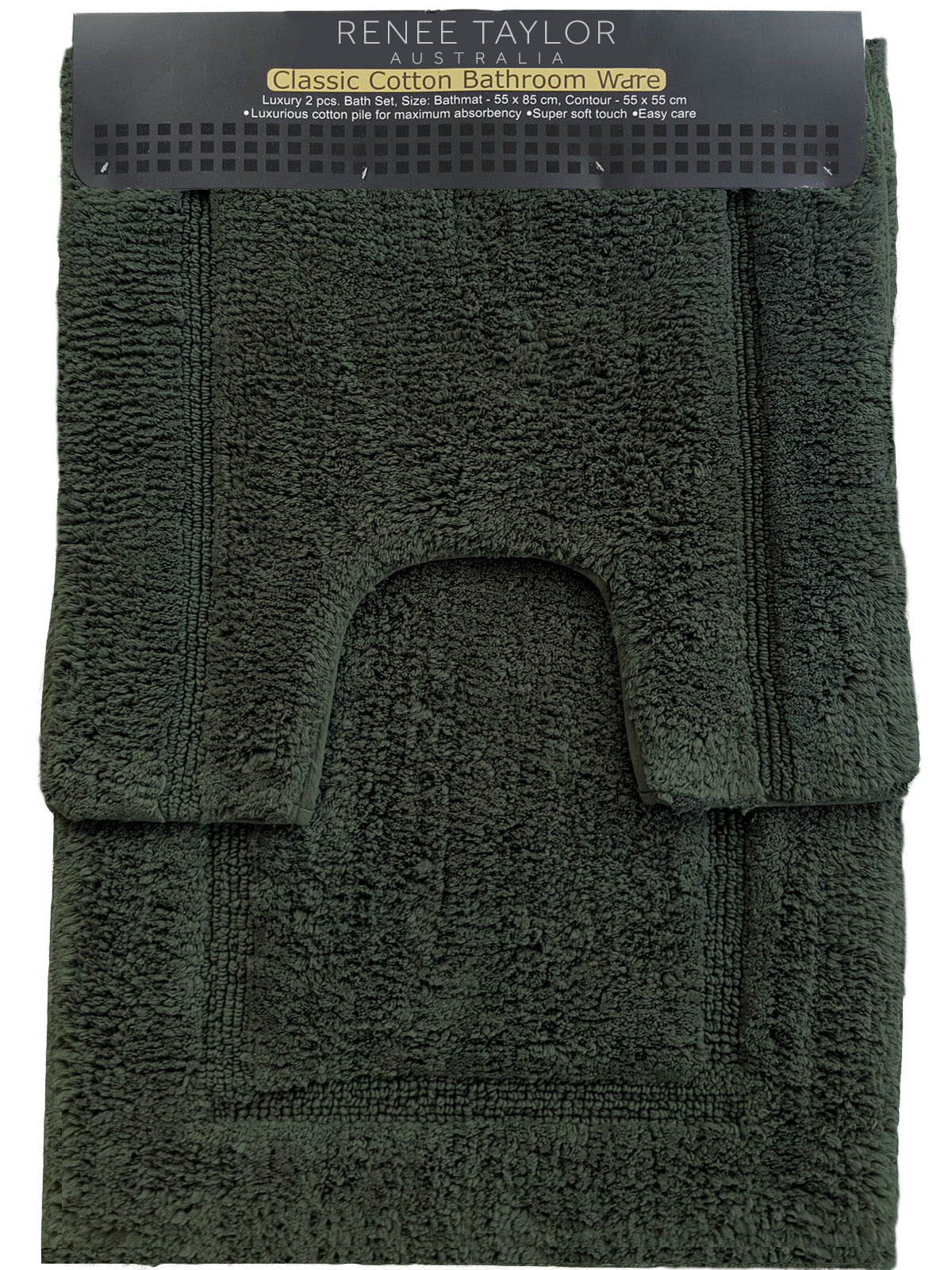 Renee Taylor 2 Piece 2200 GSM Tufted Bath Mat set Agave