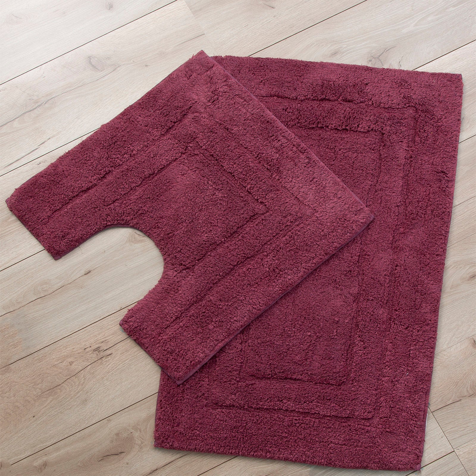 Renee Taylor 2 Piece 2200 GSM Tufted Bath Mat set Rosebud