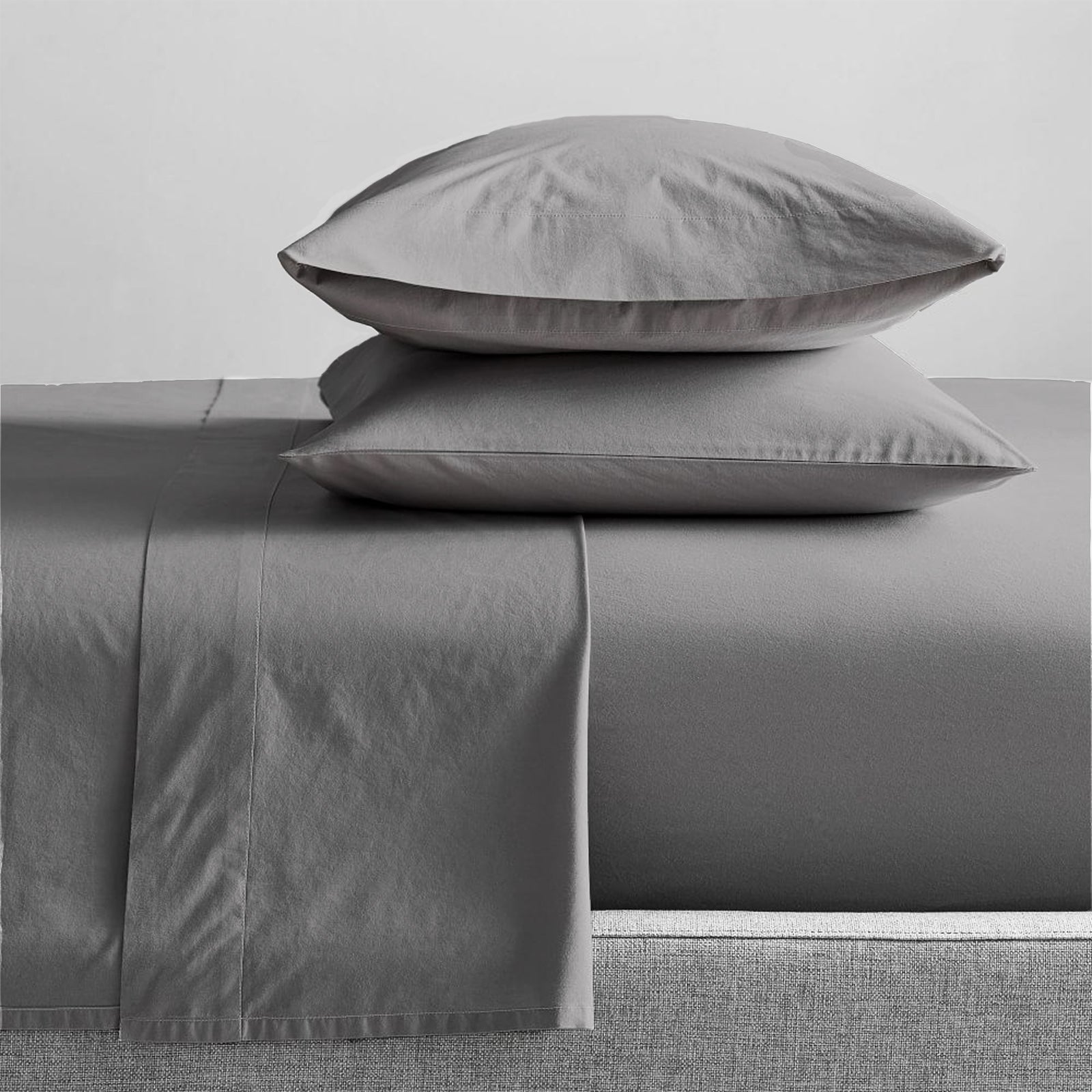 Renee Taylor 300 Thread Count 100 % Organic Cotton Sheet sets Mega King Steel Grey