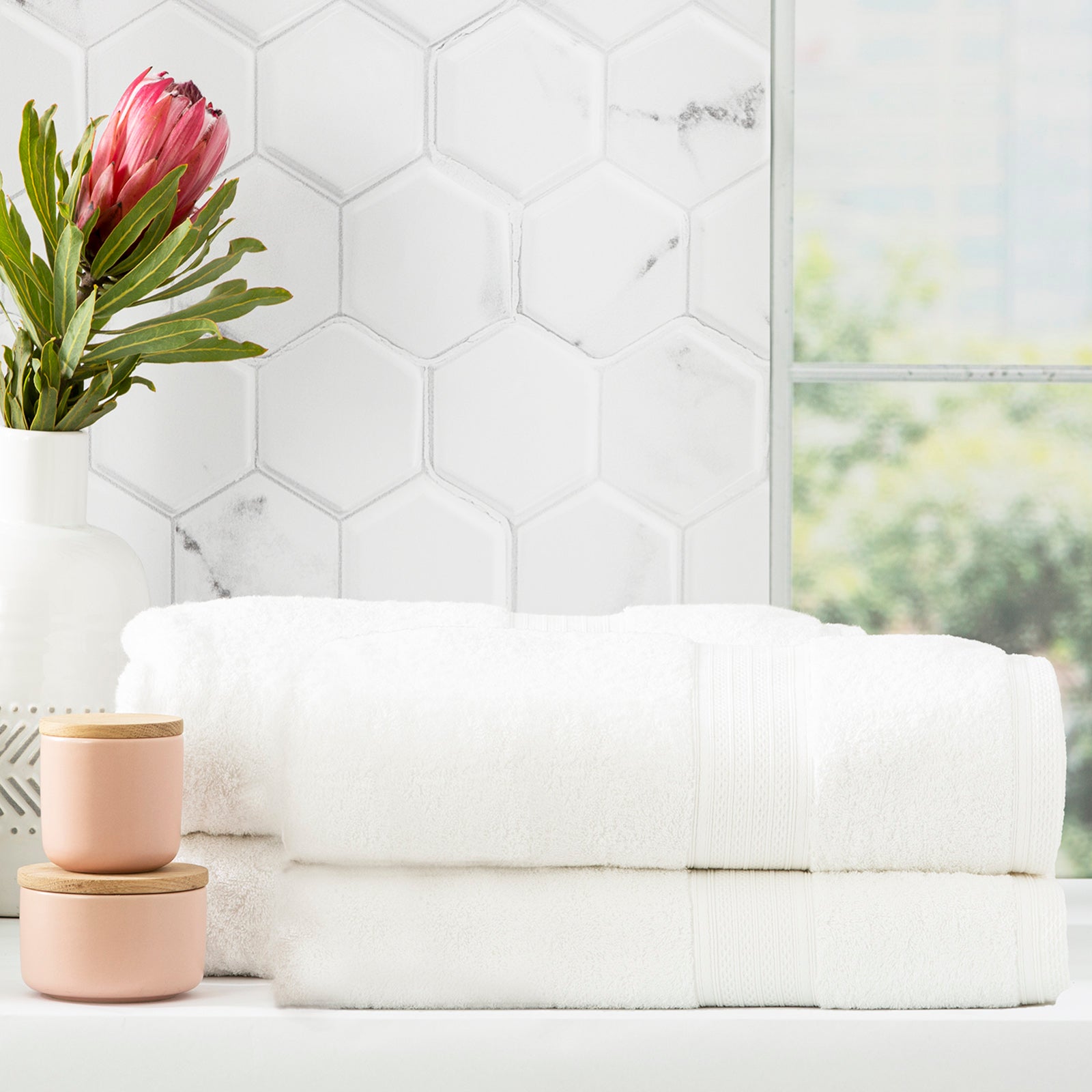 Renee Taylor Stella 650 GSM Super Soft Bamboo Cotton 5 Piece White