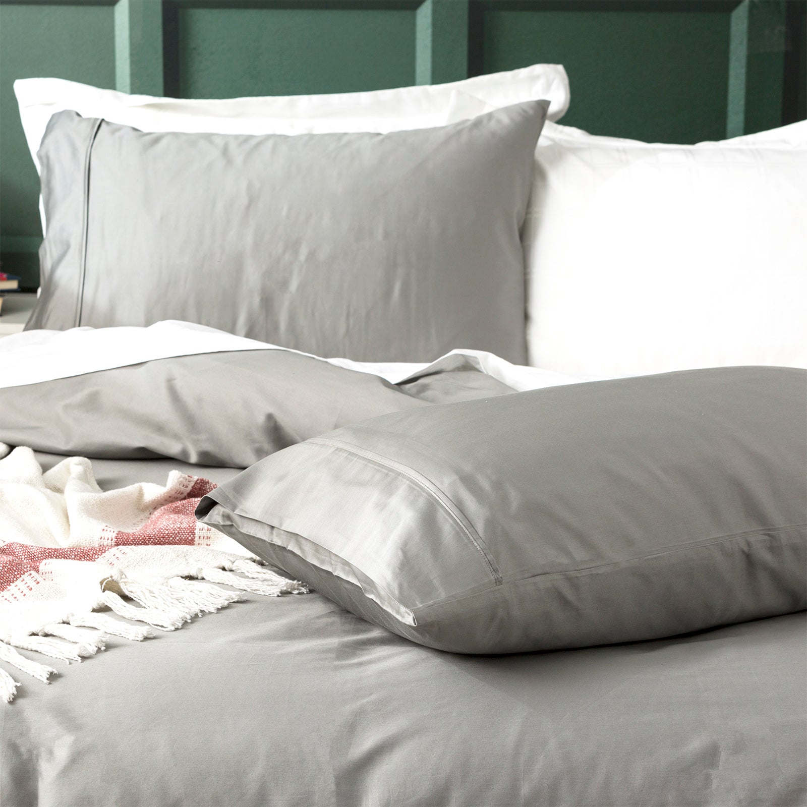 Park Avenue 500 Thread count Natural Bamboo Cotton Quilt Cover set Super King Charcoal