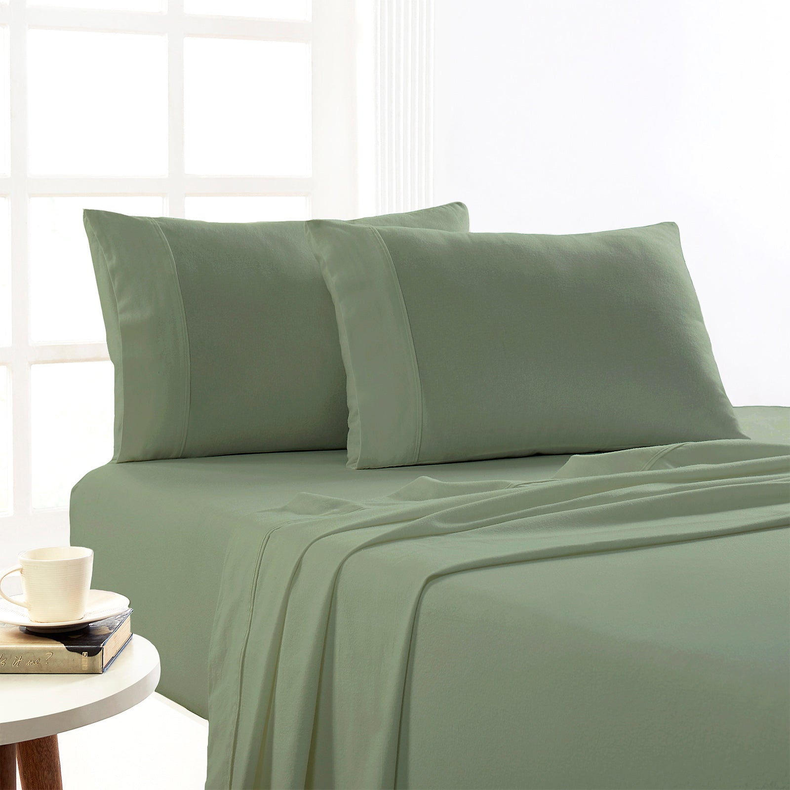 Park Avenue 175 GSM Egyptian Cotton Flannelette Sheet Sets Long Single Juniper