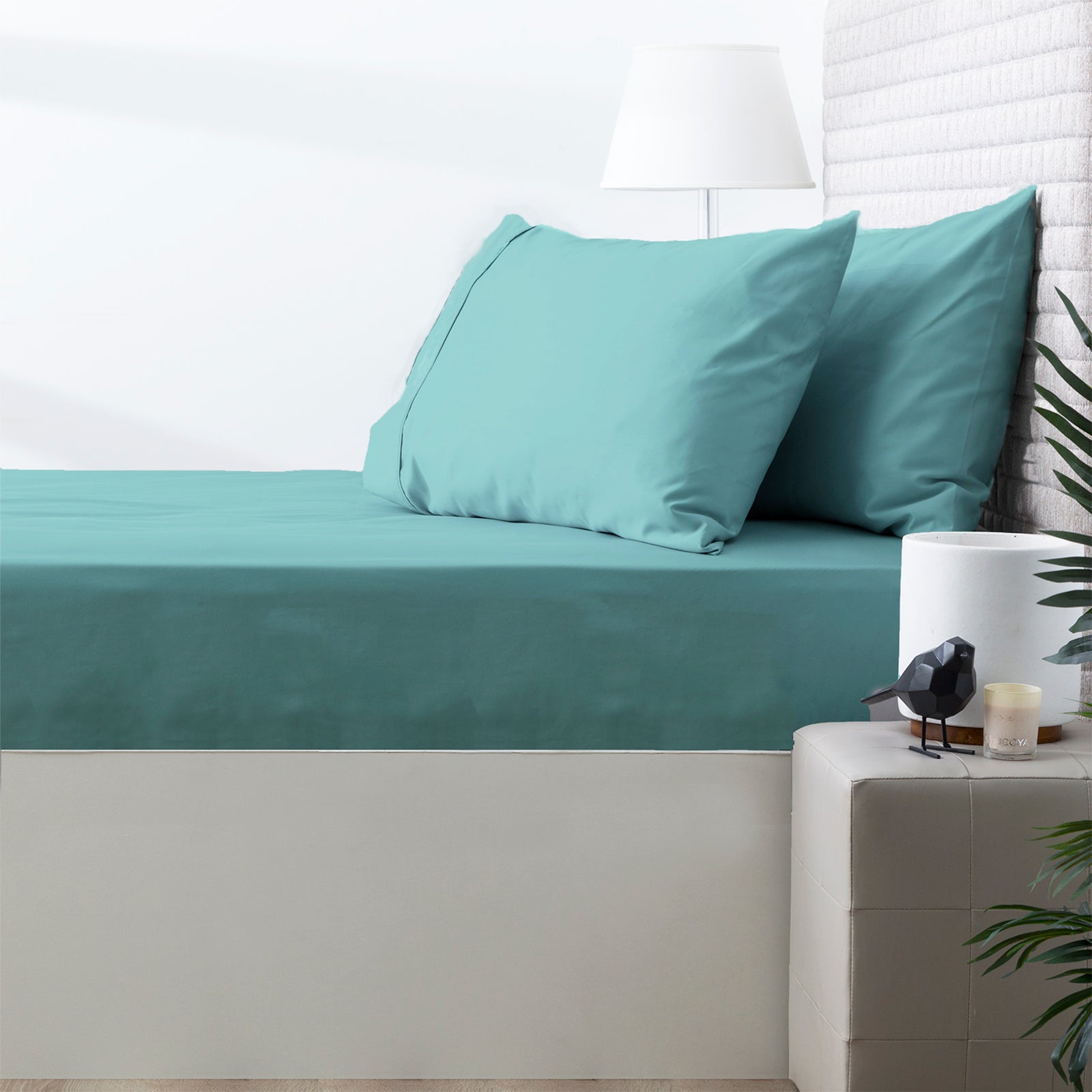 Park Avenue 500 Thread Count Natural Cotton Combo Set Queen Turquoise