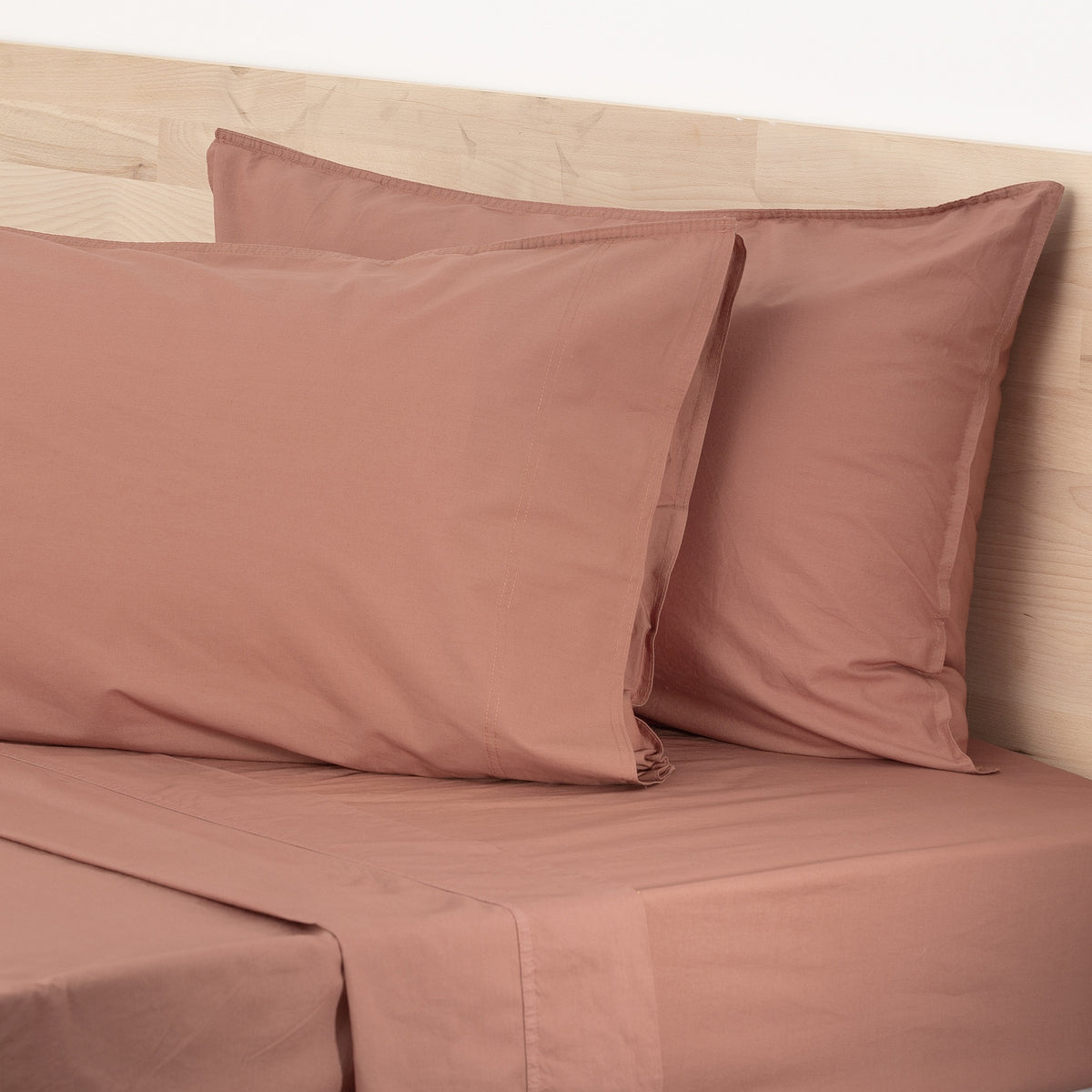 Renee Taylor Helena Vintage Stone Washed Sheet Set - Queen - Redwood