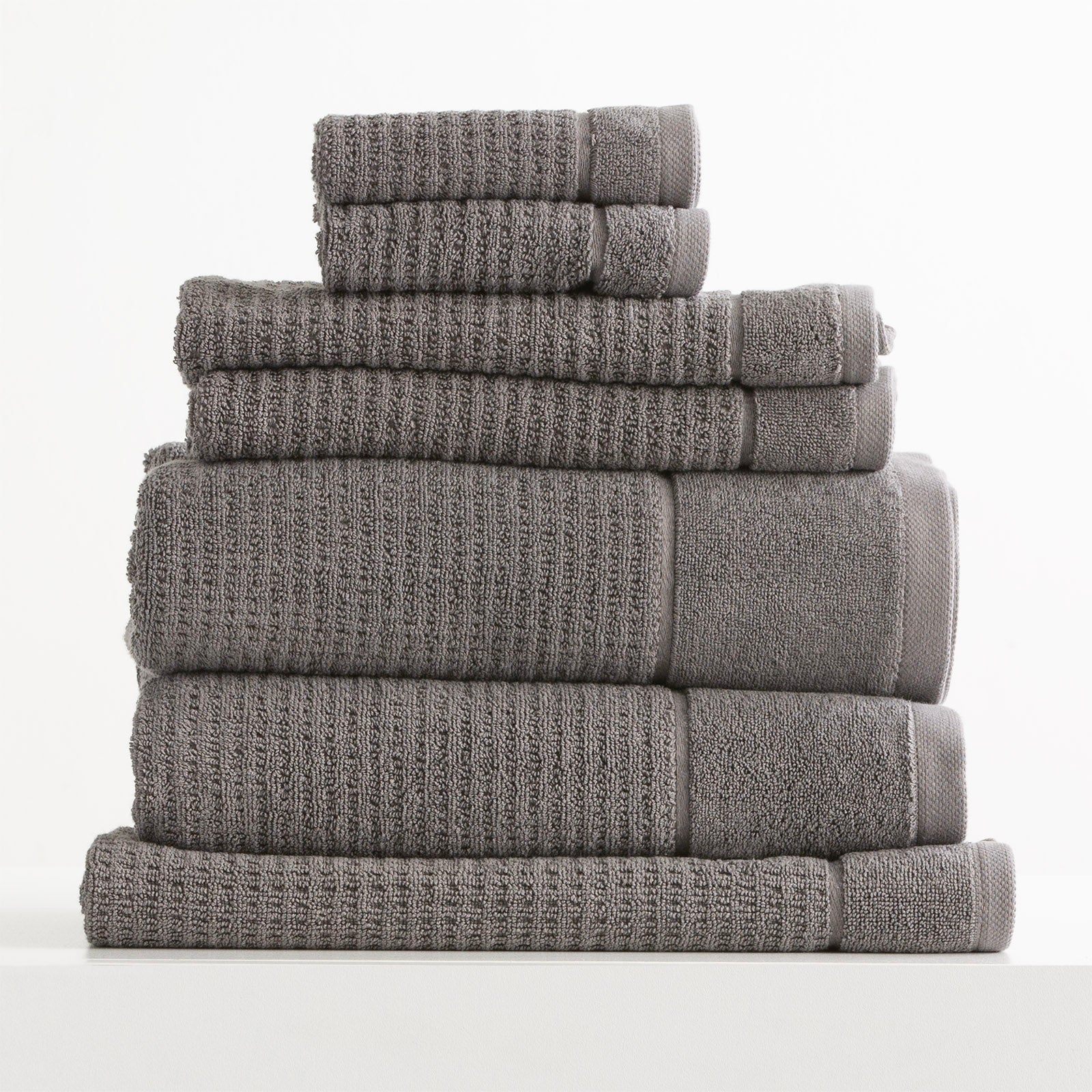 Renee Taylor Cambridge 650 GSM Textured 7 Piece Fossil