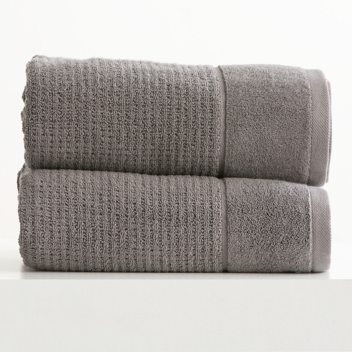 Renee Taylor Cambridge 650 GSM Textured Bath Sheets — 2 Pack - Fossil