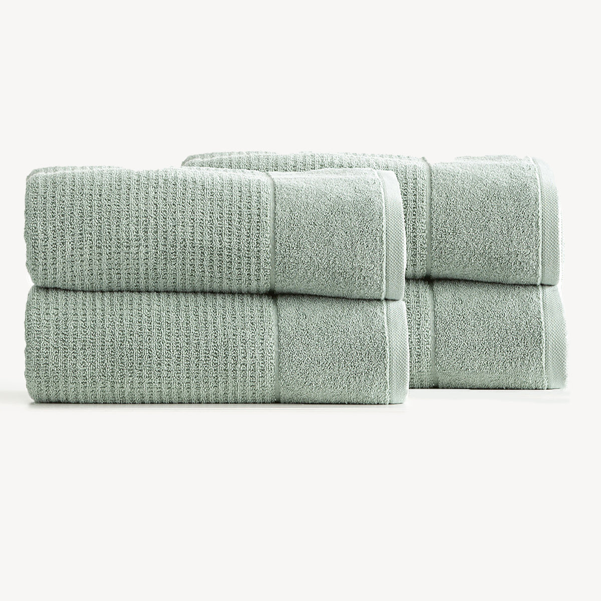 Renee Taylor Cambridge 650 GSM Textured Bath Sheets — 4 Pack - Eucalyptus