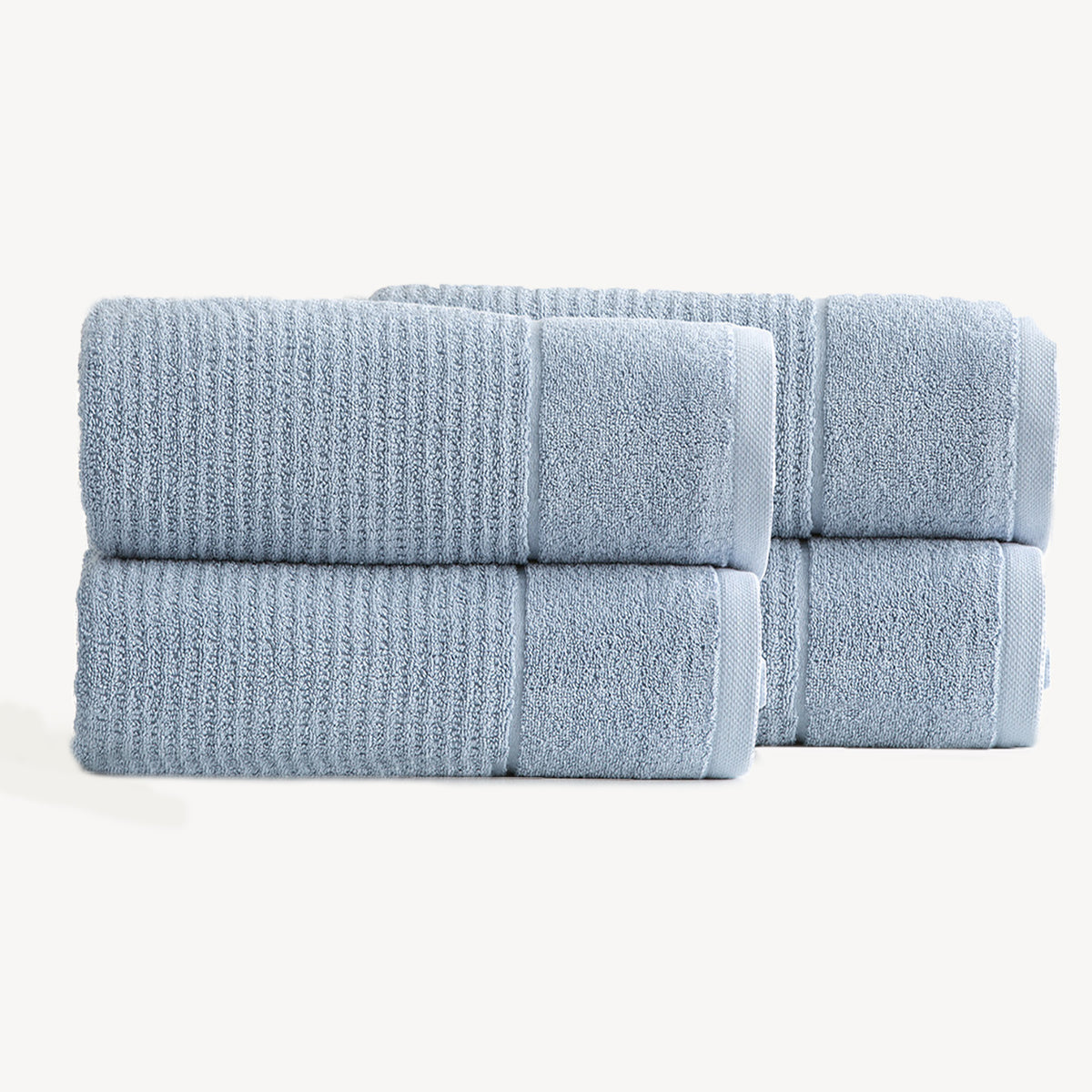 Renee Taylor Cambridge 650 GSM Textured Bath Sheets — 4 Pack - Blue Mirage