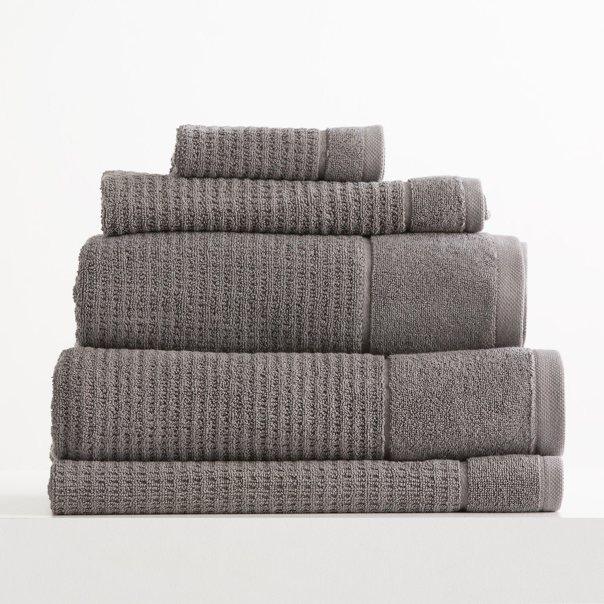 Renee Taylor Cambridge 650 GSM Textured Towel Set — 5 Piece - Fossil
