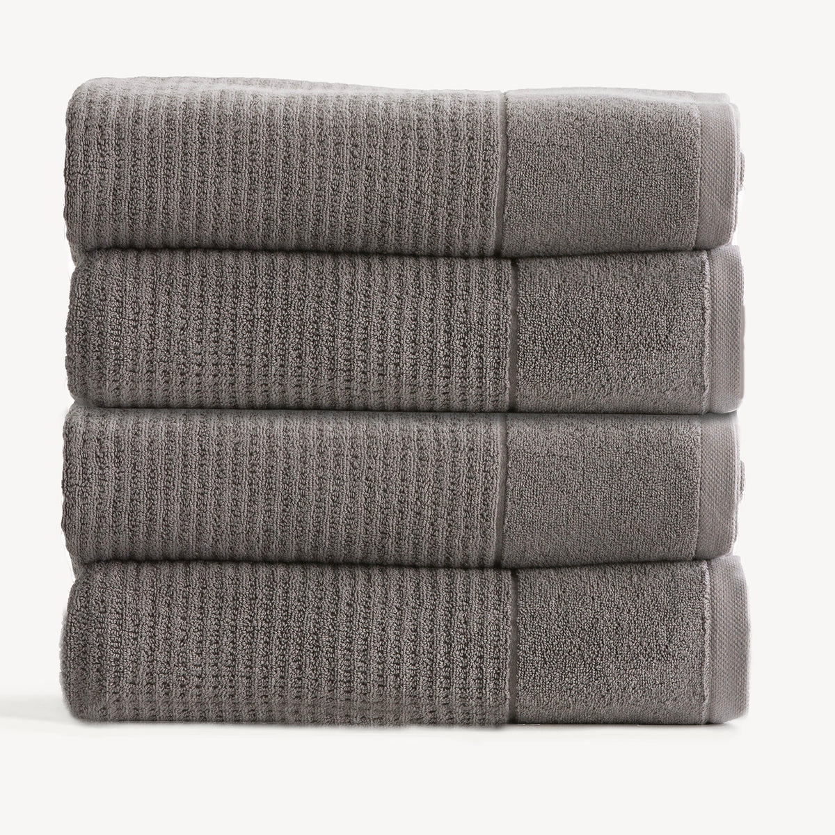 Renee Taylor Cambridge 650 GSM Textured Bath Towels - 4 Pack - Fossil