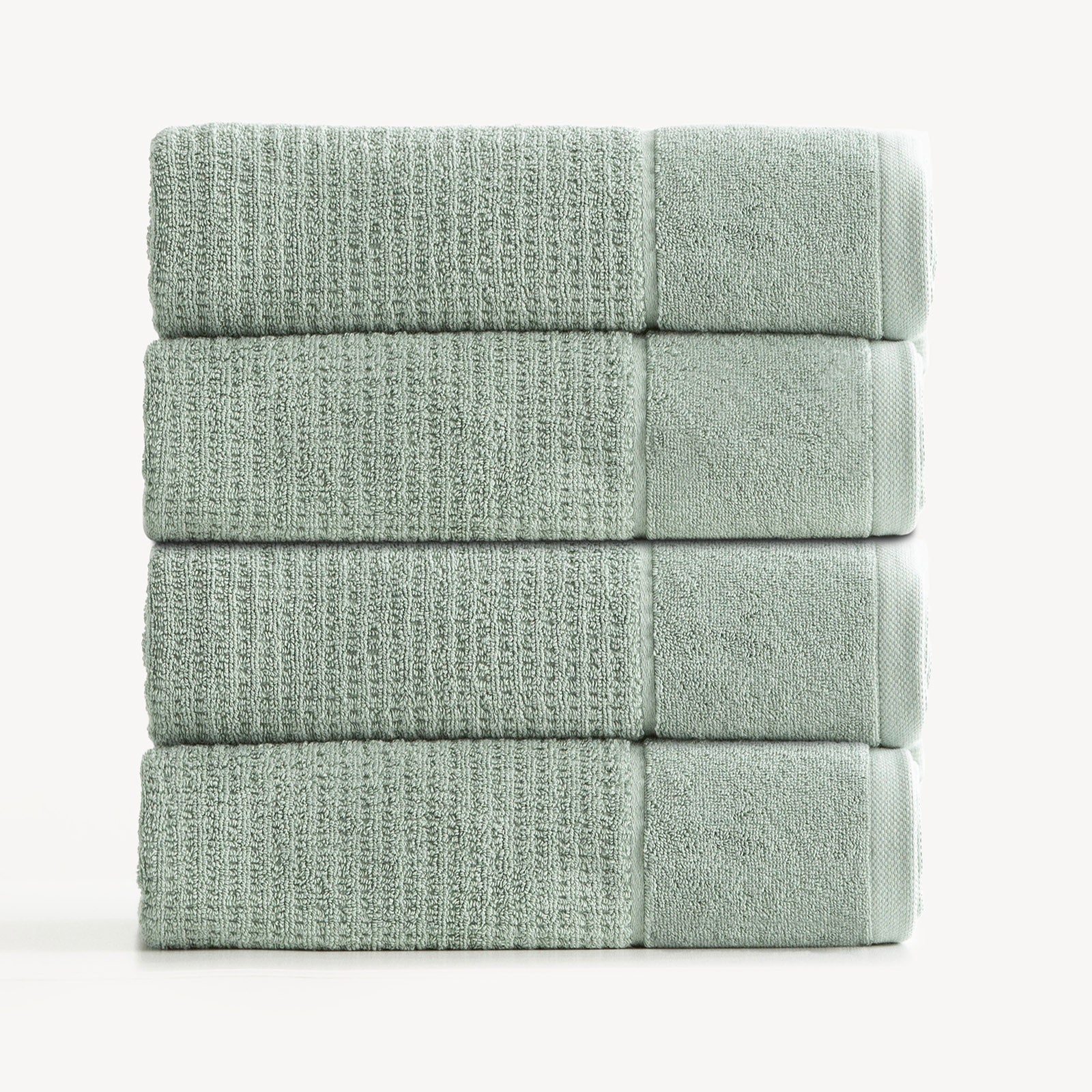 Renee Taylor Cambridge 650 GSM Textured 4 Pack Bath Towel Eucalyptus