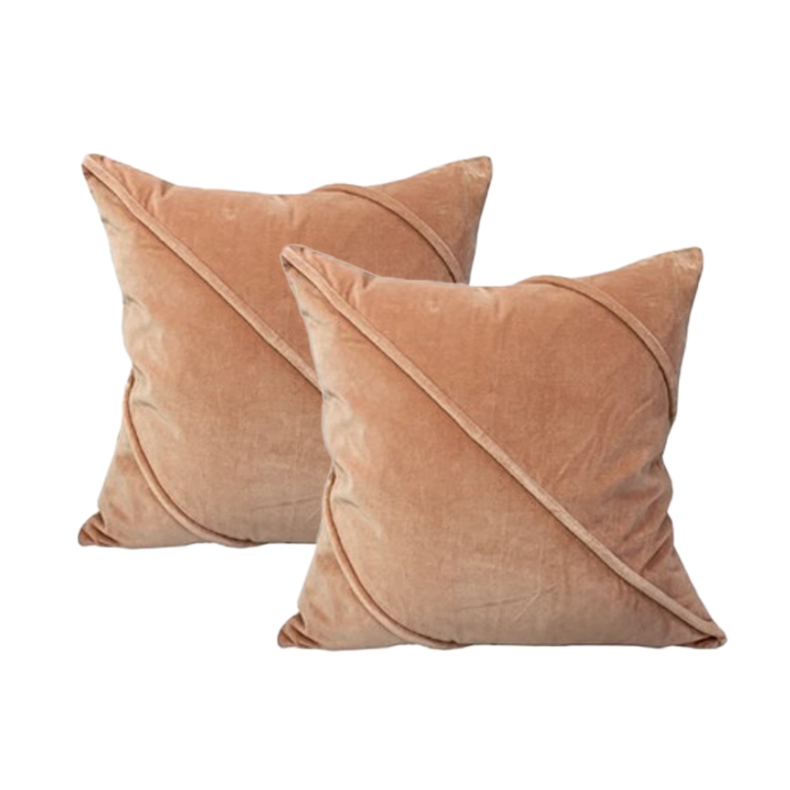 Cloud Linen Cotton Velvet Cushion 50 x 50 Cms Polyester Filled Trova Blush -Twin Pack
