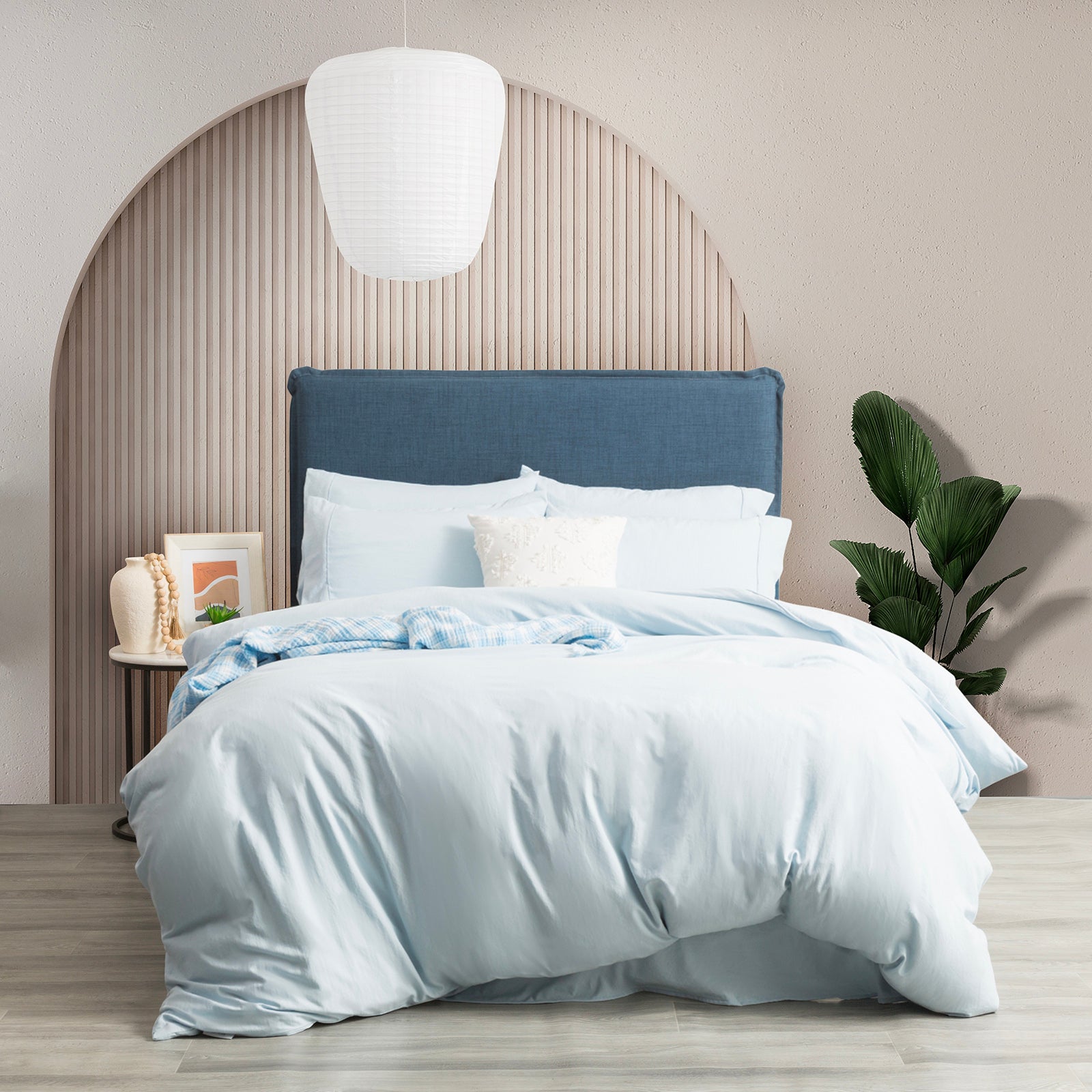 Ddecor Home Ultra Plush Vintage Washed Microfiber Quilt cover set Single Blue