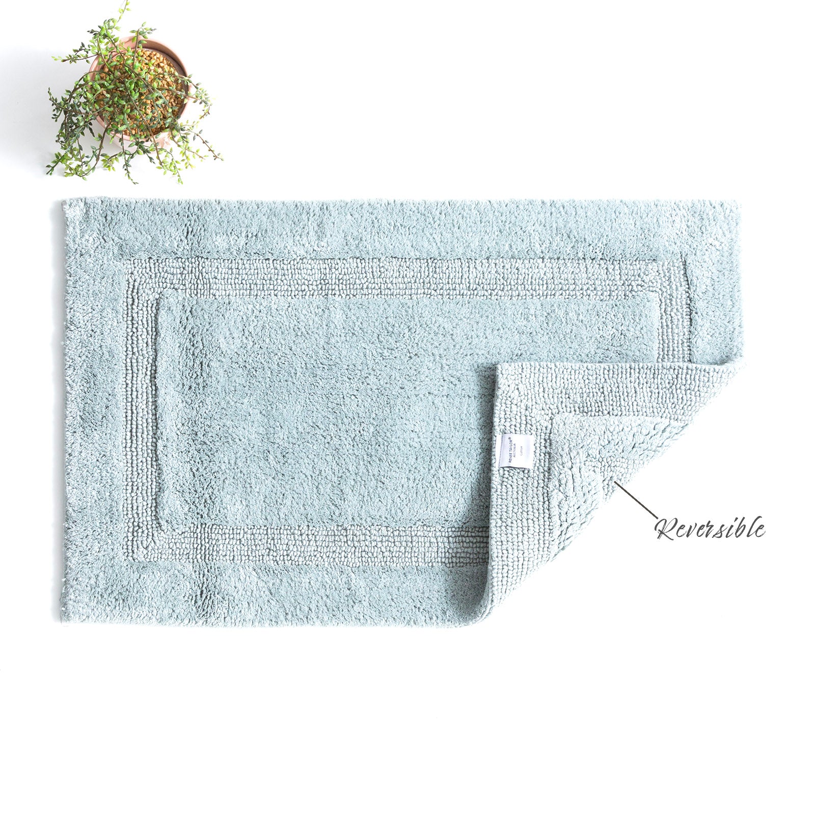Renee Taylor Soho Cotton Reversible Bath Mat 50 x 80 Cms Silver