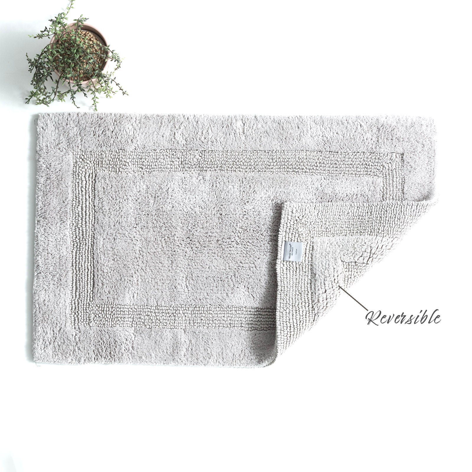Renee Taylor Soho Cotton Reversible Bath Mat 50 x 80 Cms Granite