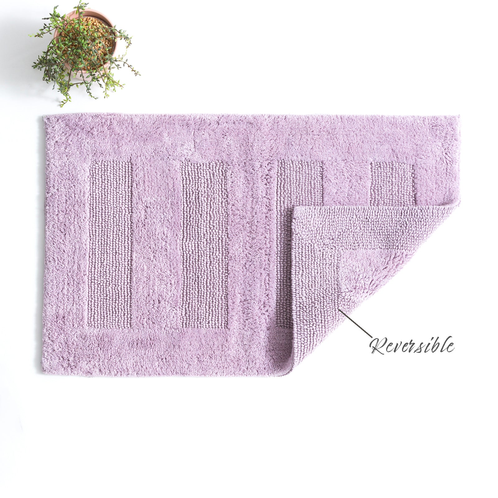 Renee Taylor Retreat Cotton Reversible Bath Mat 50 x 80 Cms Lilac
