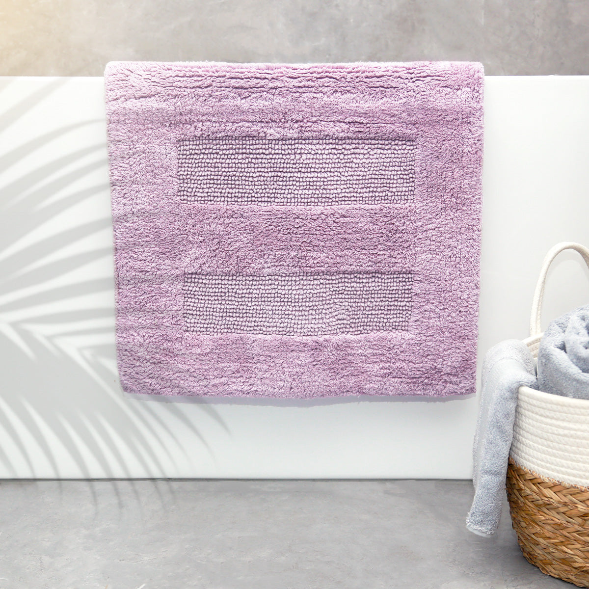 Renee Taylor Retreat Cotton Reversible Bath Mat 50 x 80 Cms Lilac