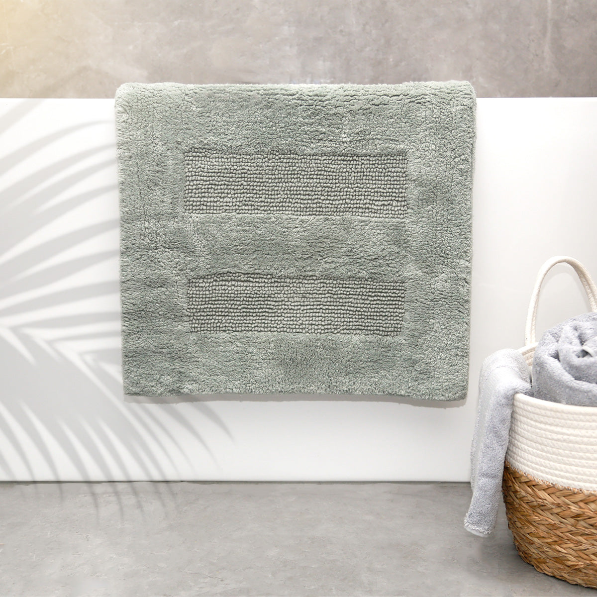 Renee Taylor Retreat Cotton Reversible Bath Mat 50 x 80 Cms Silver