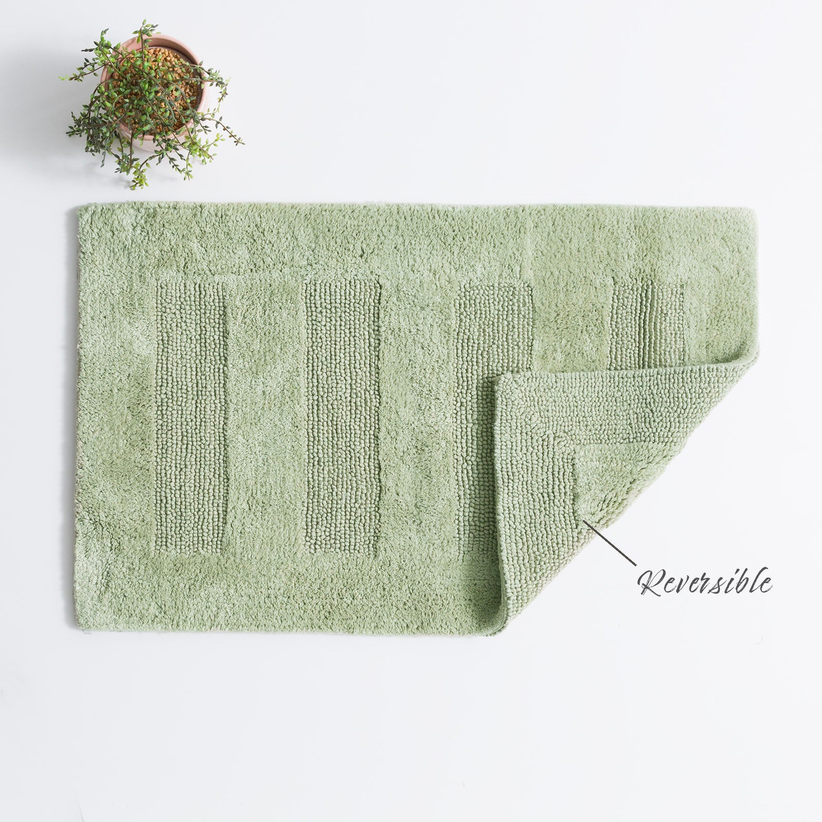 Renee Taylor Retreat Cotton Reversible Bath Mat 50 x 80 Cms Khaki