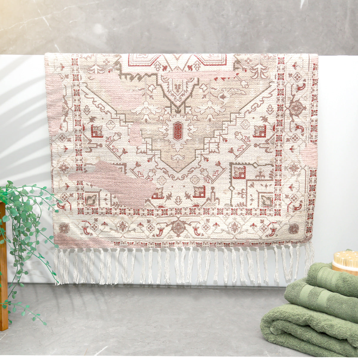 Renee Taylor Athens Vintage Handwoven Bath Rug 65 x 110 Cms