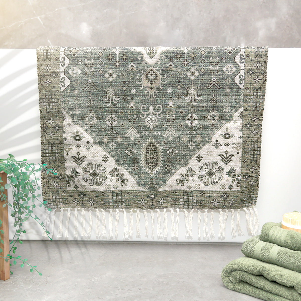 Renee Taylor Karabakh Vintage Handwoven Bath Rug 65 x 110 Cms