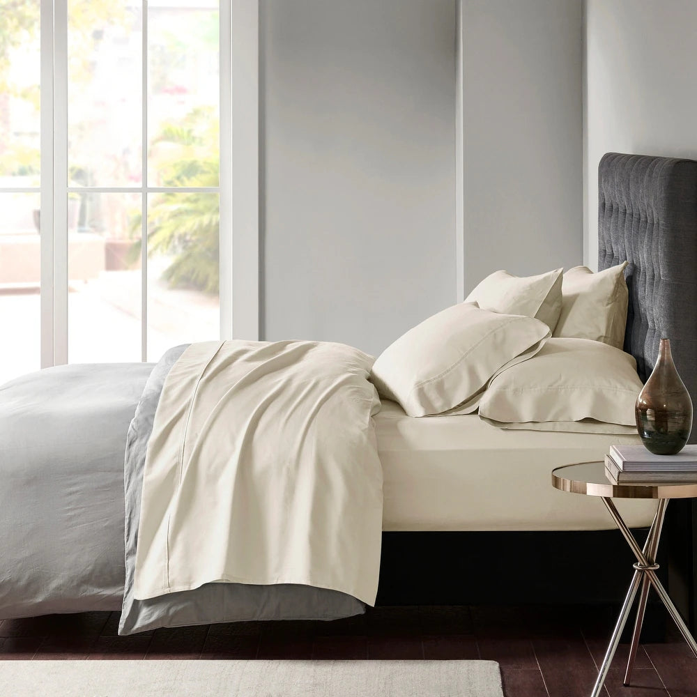 Park Avenue 600 TC Egyptian Cotton Sateen Sheet Set - Deep Queen Oatmeal
