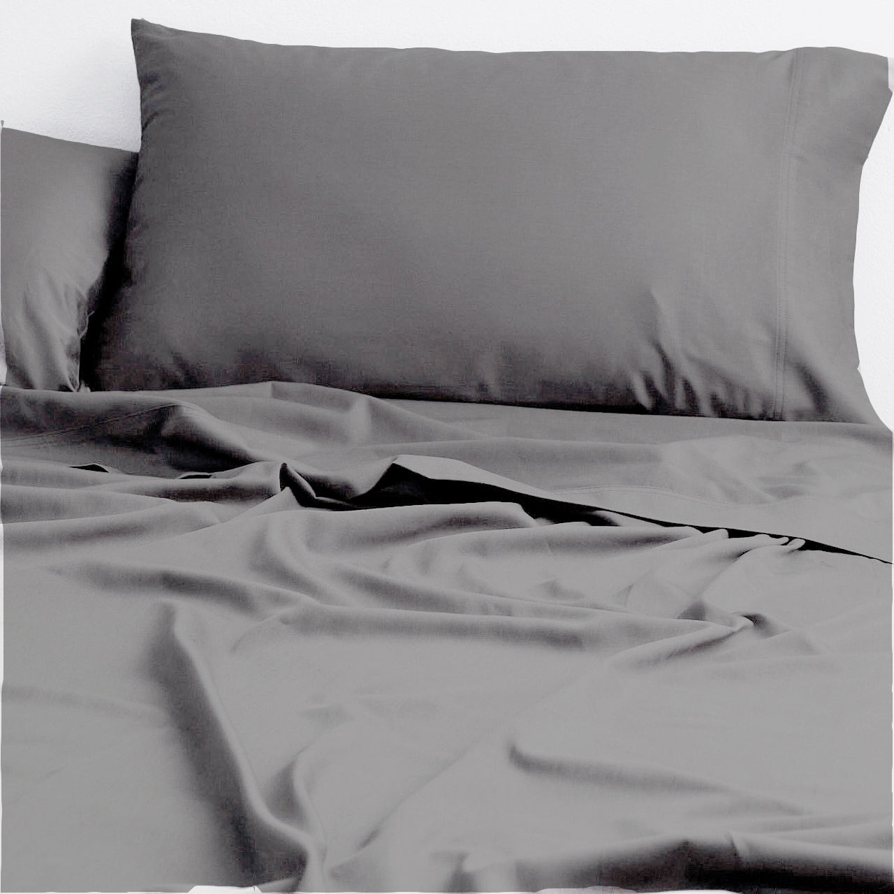 Cloud Linen 250 Thread Count Organic Cotton Sheet Sets King Charcoal