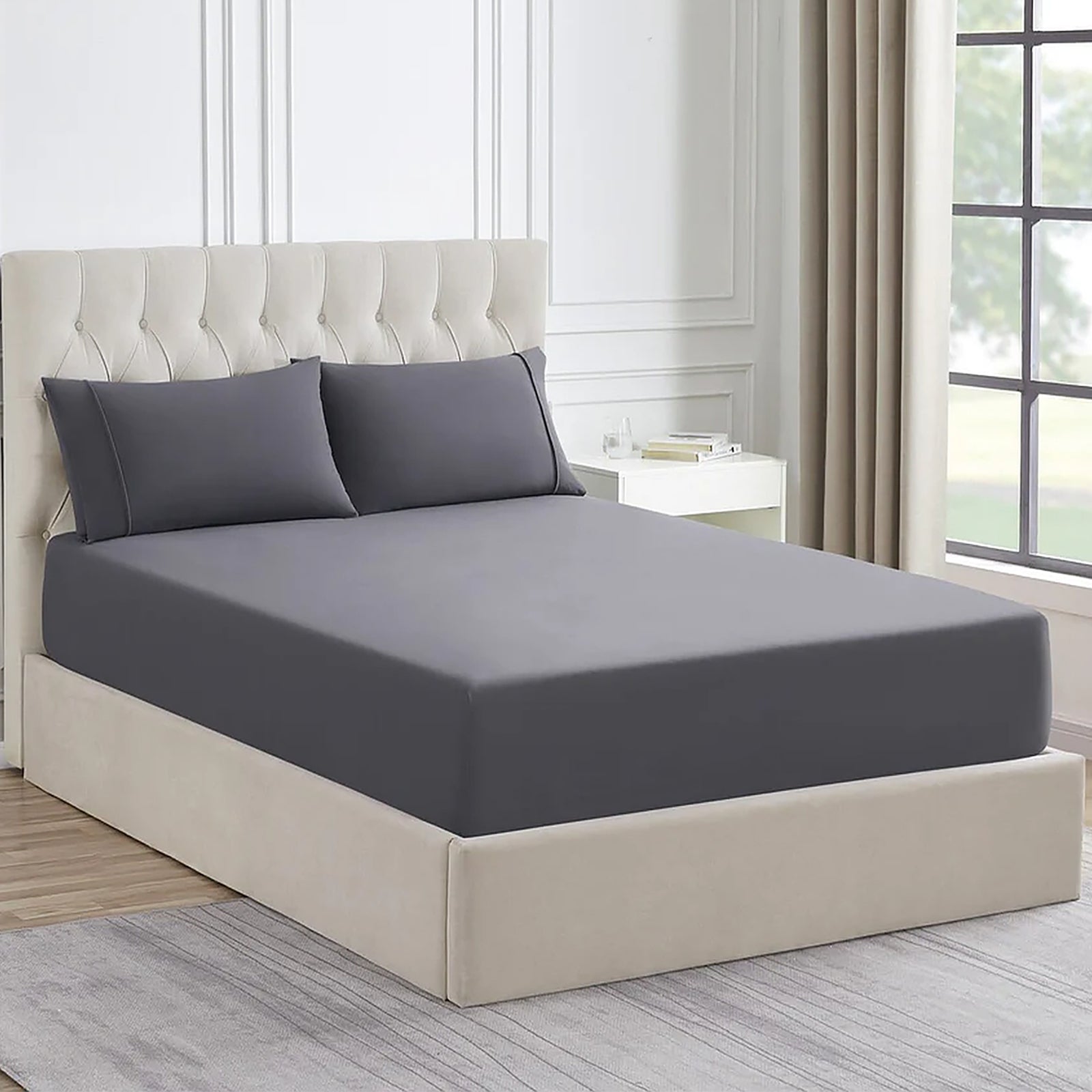 Ddecor Home 1500 Thread count Premium Cotton Blend Combo Set Queen Granite