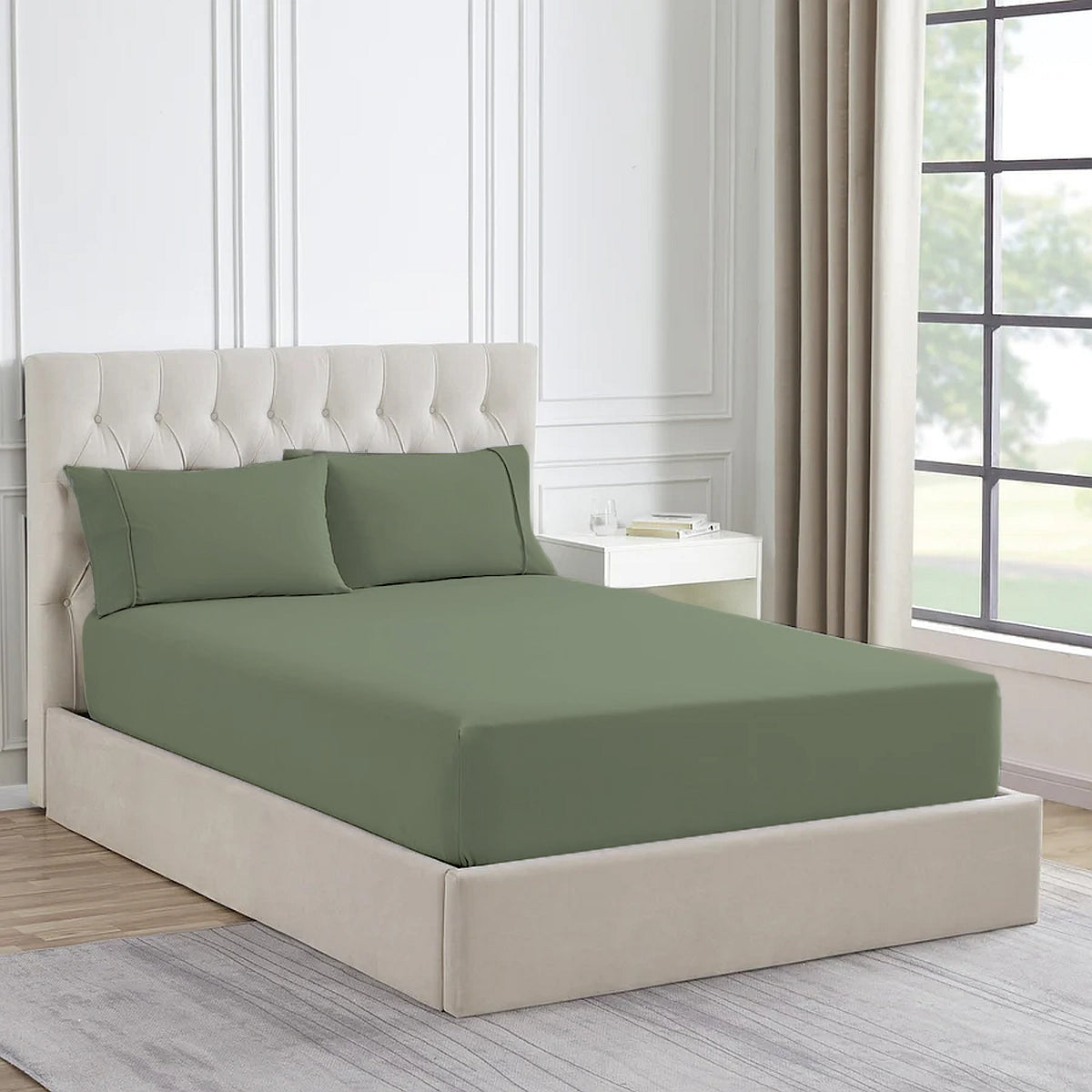Ddecor Home 1500 Thread count Premium Cotton Blend Combo Set Queen Sage