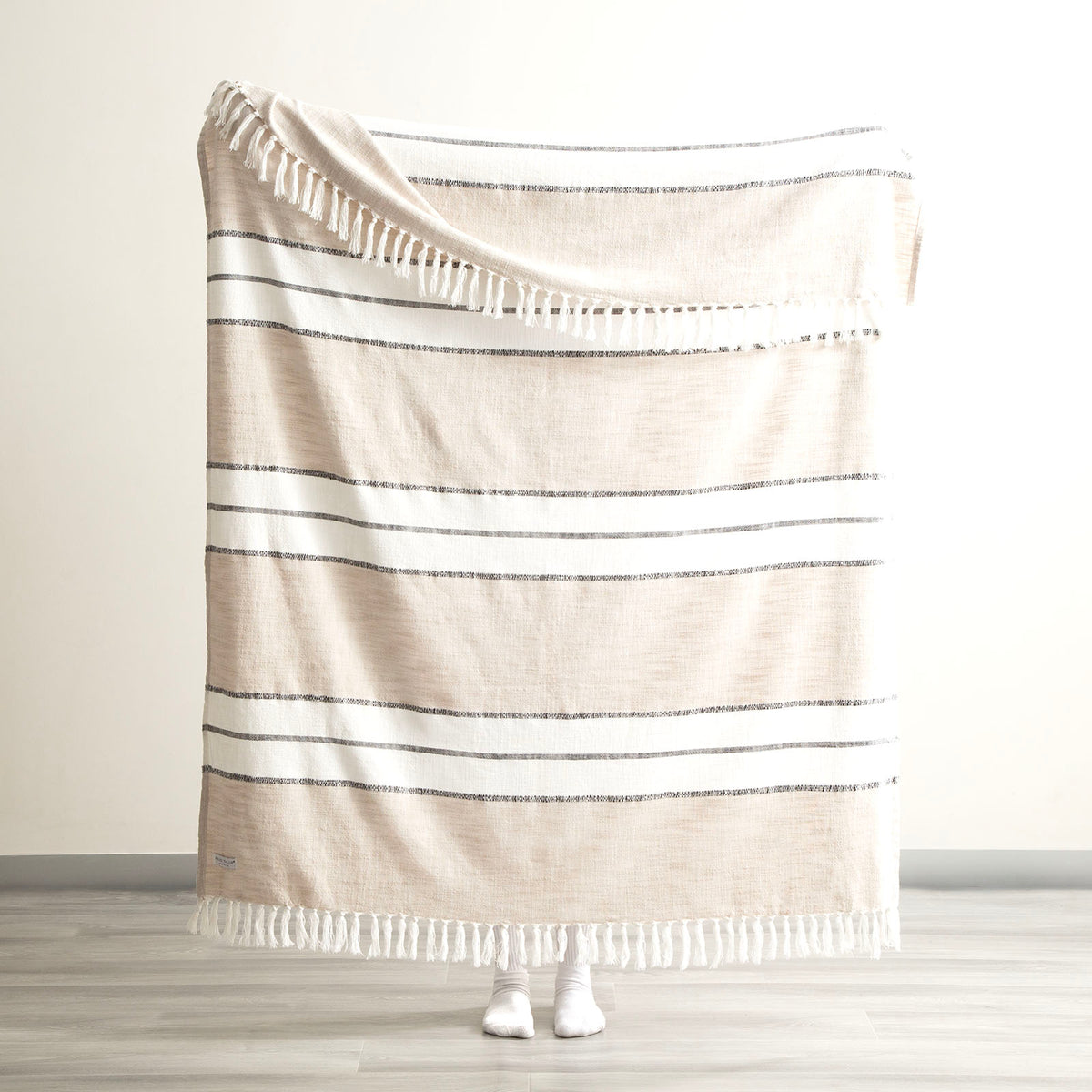 Renee Taylor Modena Stripe Stone Washed Yarn-Dyed Throw 130 x 170 cm