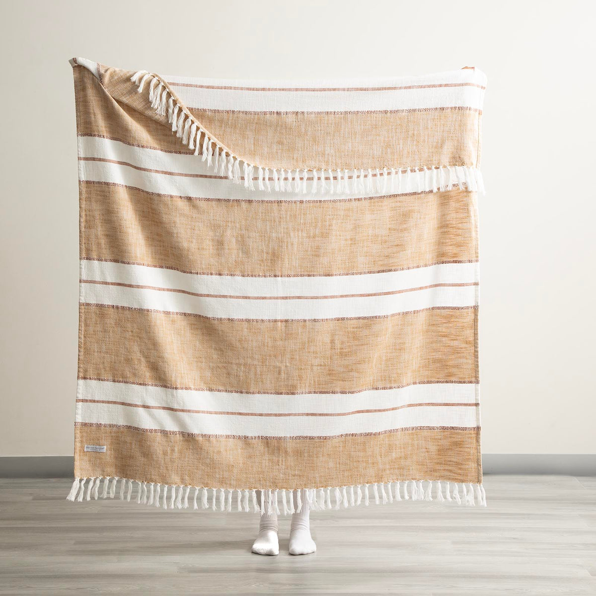 Renee Taylor Modena Stripe Stone Washed Yarn-Dyed Throw 130 x 170 cm