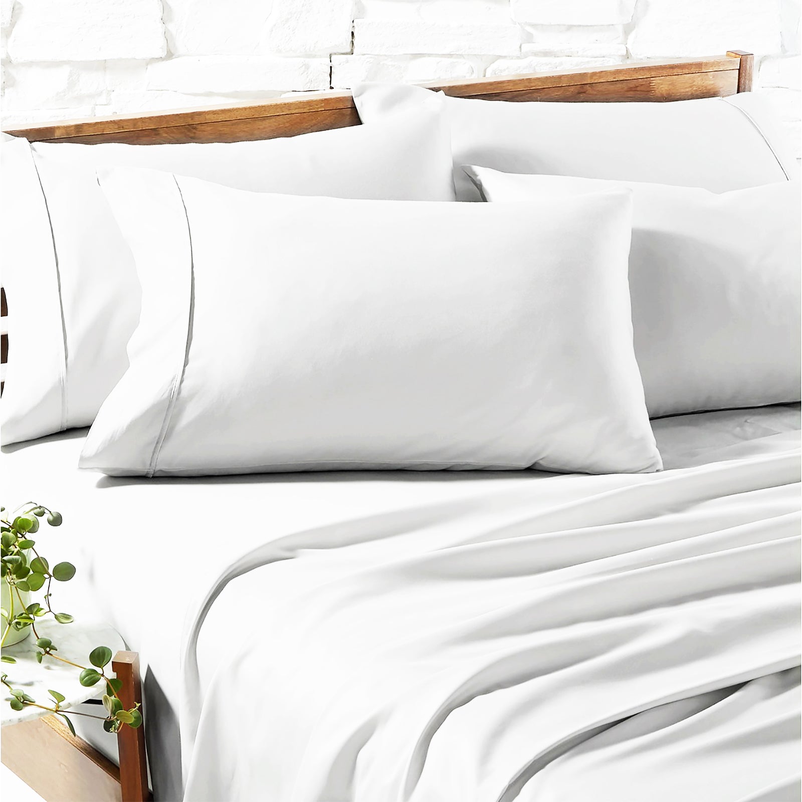 Renee Taylor 1200 Egyptian Cotton Sheet Sets Deep Queen White