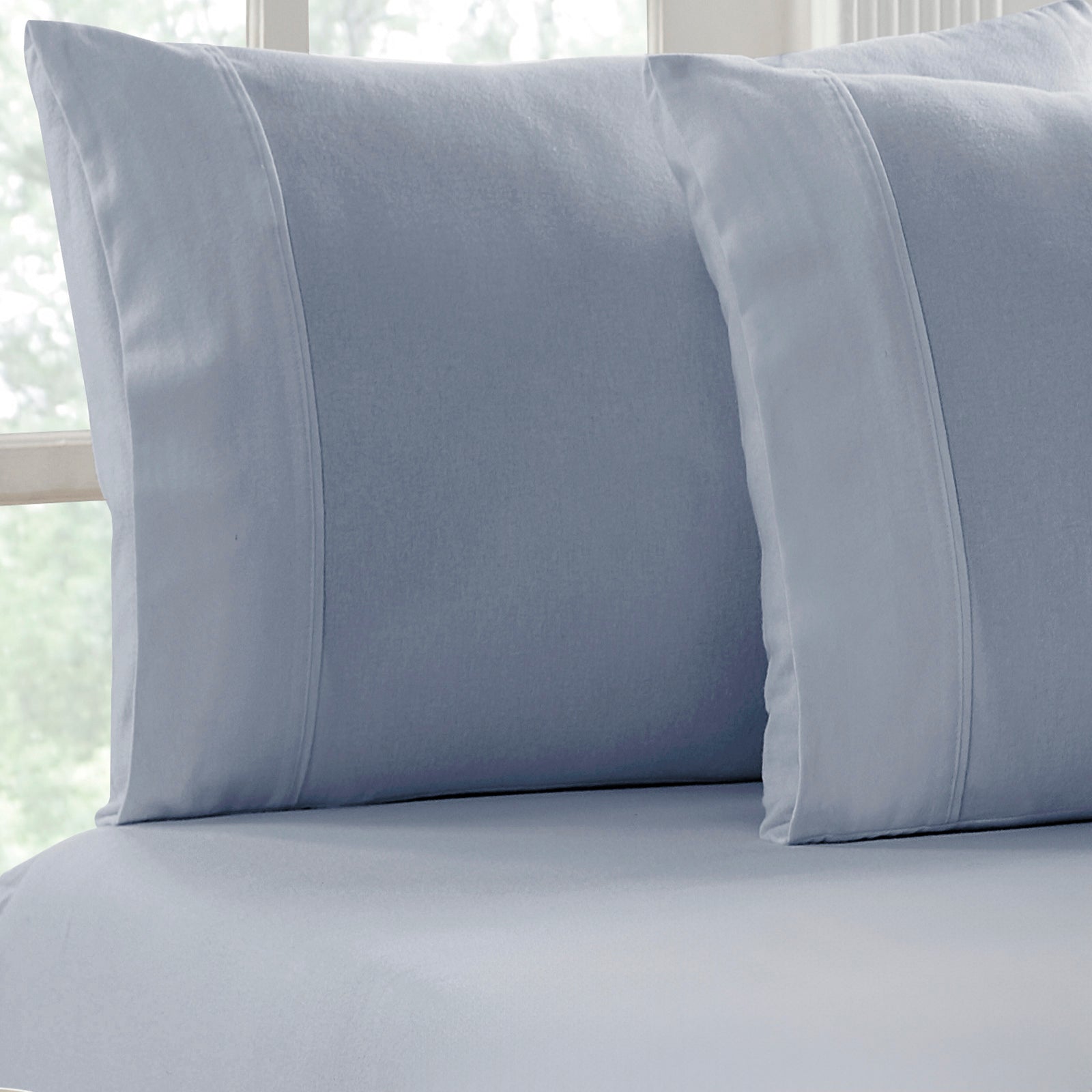 Park Avenue 175 GSM Egyptian Cotton Flannelette Fitted and Pillowcase Set King Sky