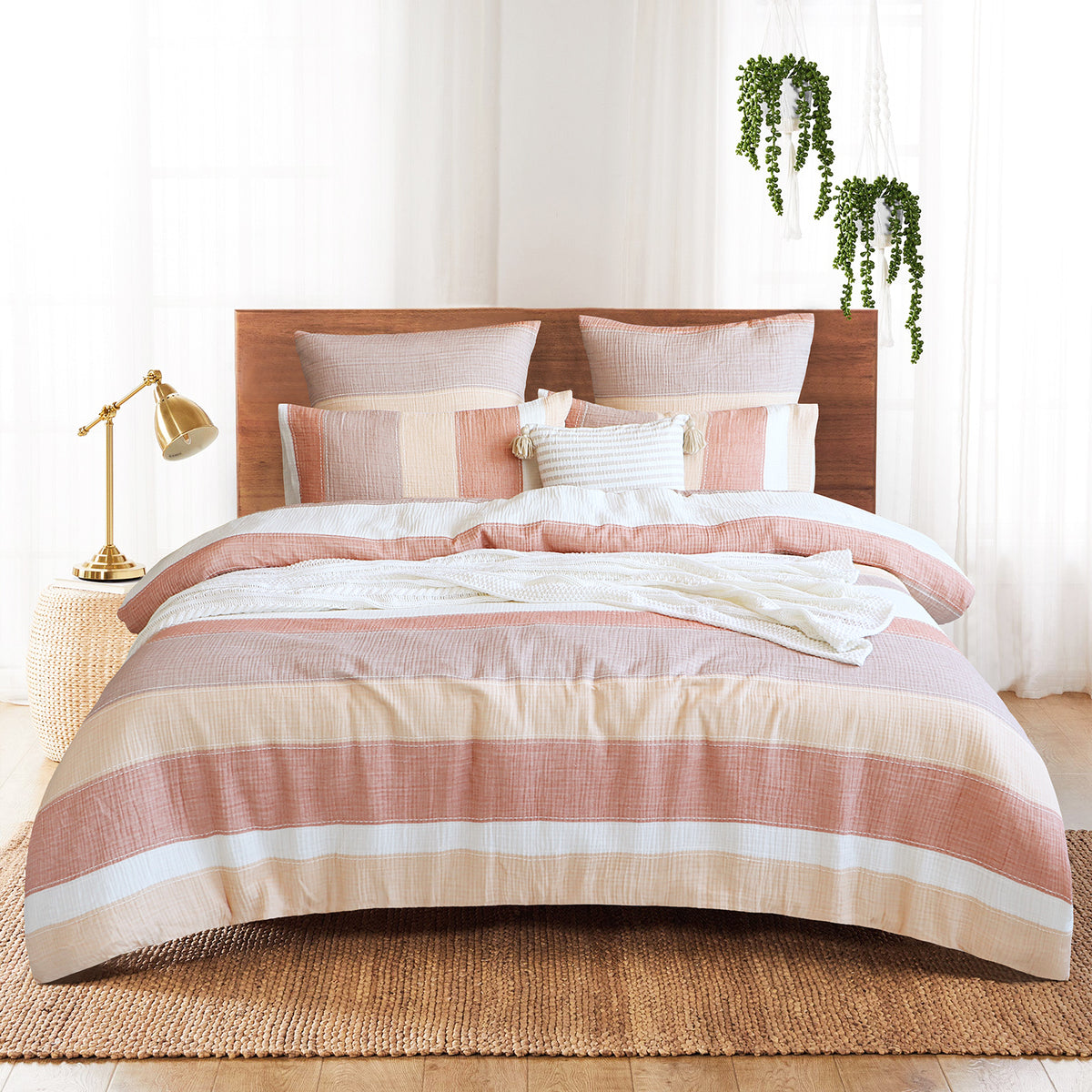Renee Taylor Bayley 100% Cotton Quilt Cover Set - Double