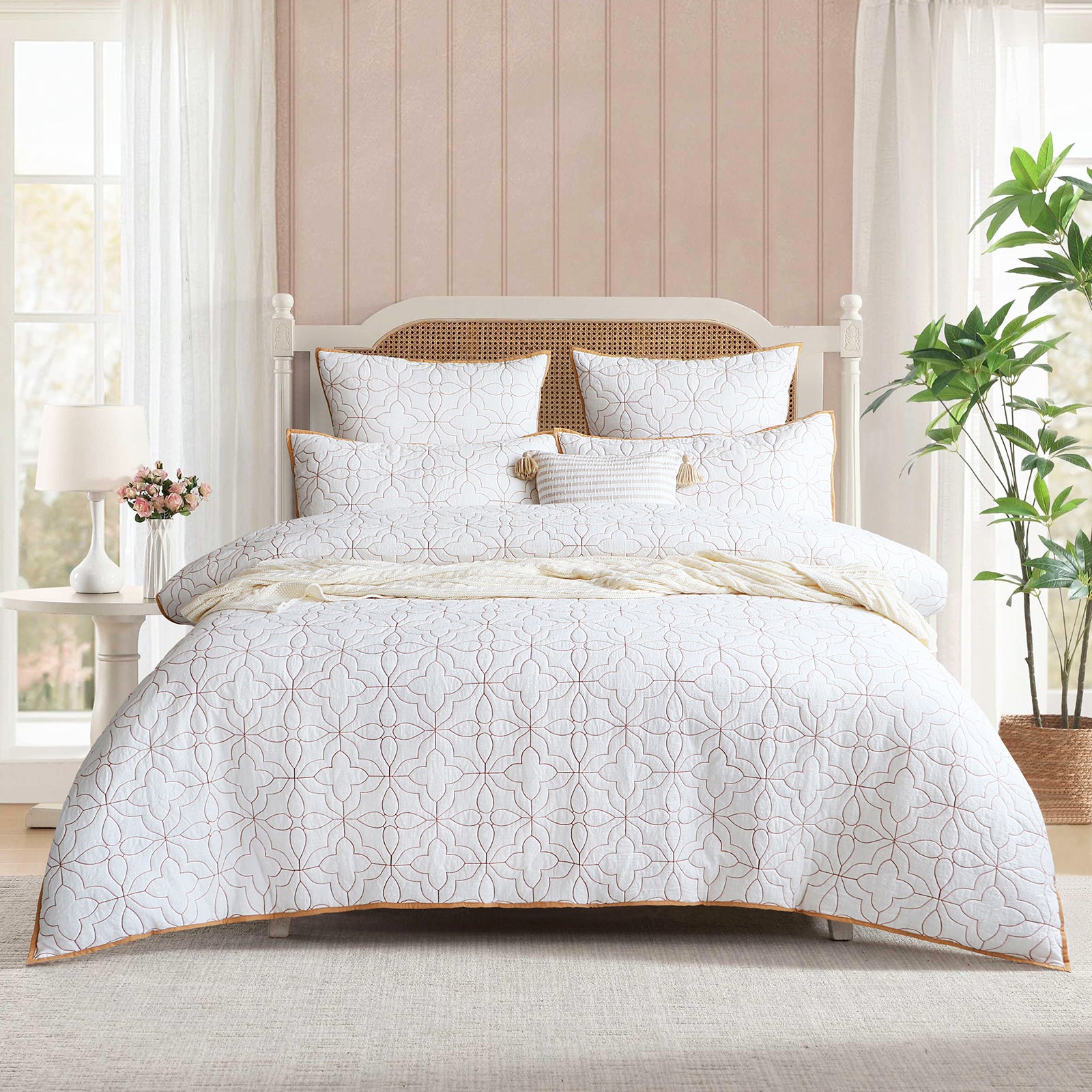 Renee Taylor Solaris Cotton Quilted Quilt Cover Set Super King