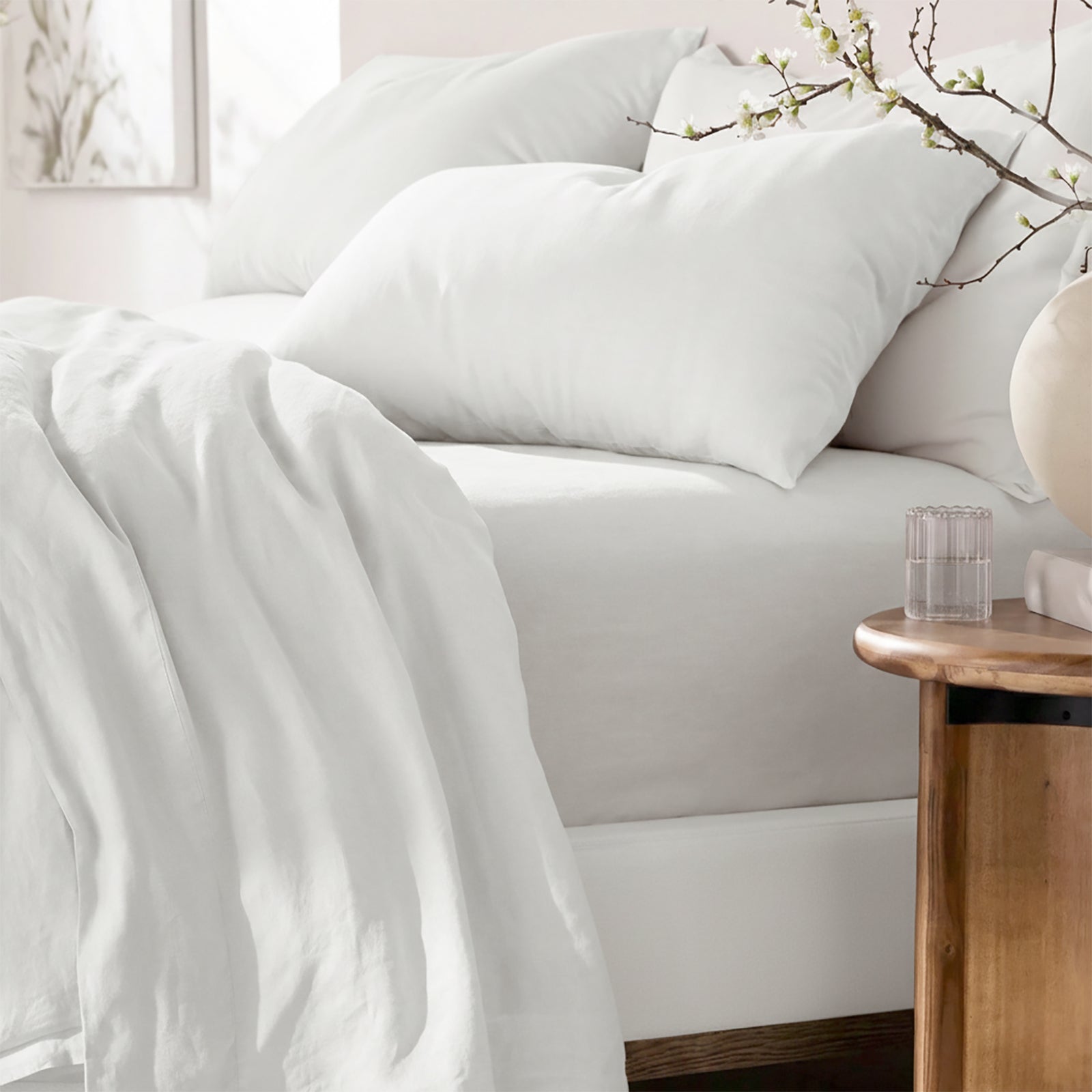 Renee Taylor Washed Linen Cotton Sheet Set