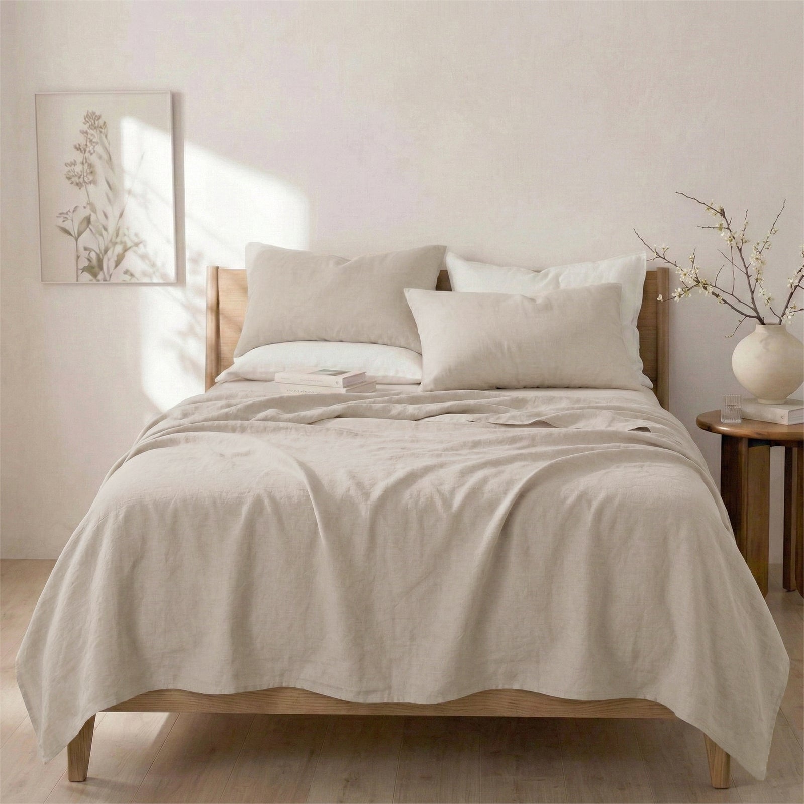 Renee Taylor Washed Linen Cotton Sheet Set