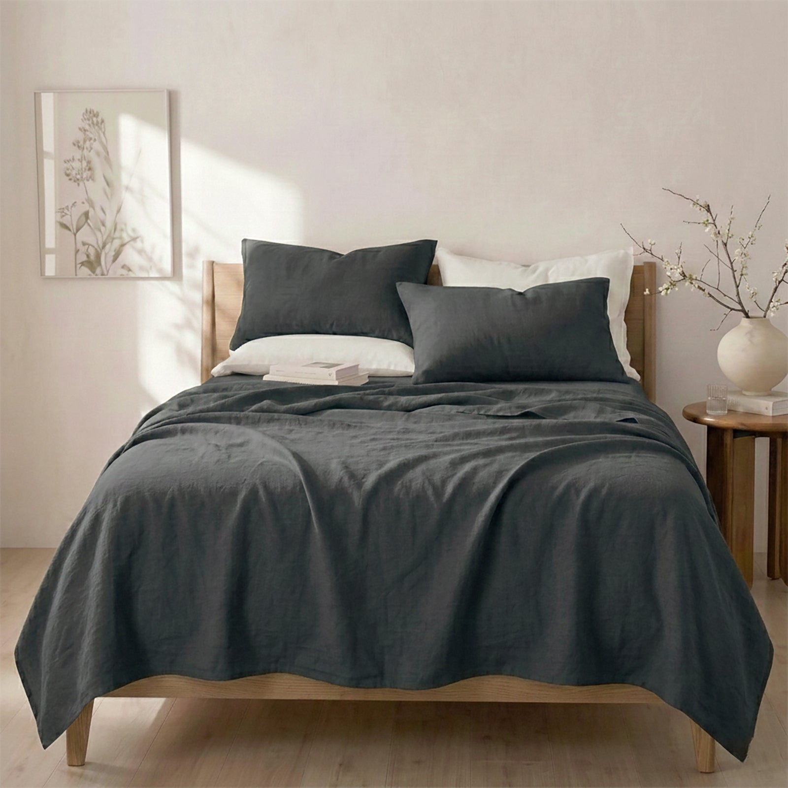 Renee Taylor Washed Linen Cotton Sheet Set