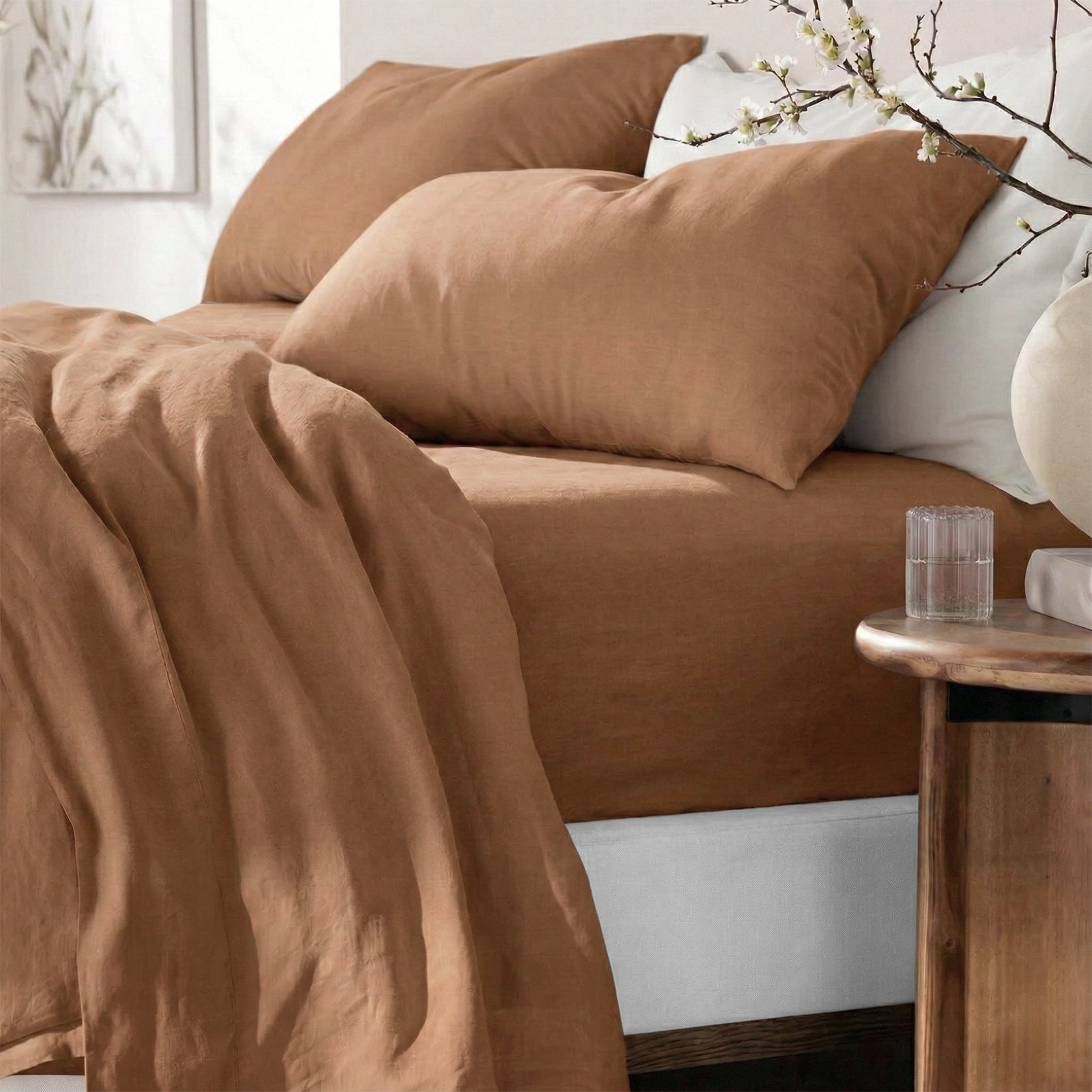 Renee Taylor Washed Linen Cotton Sheet Set