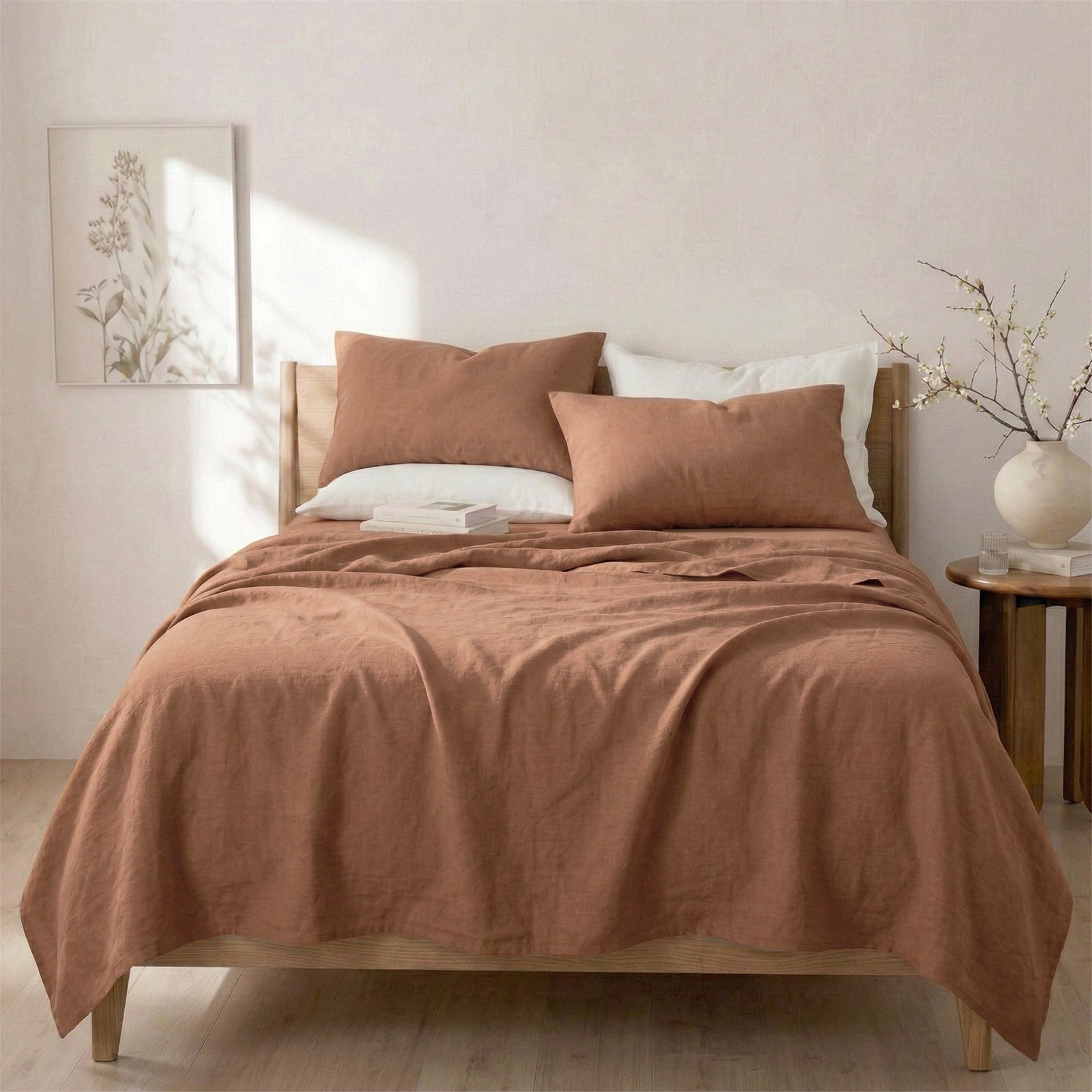 Renee Taylor Washed Linen Cotton Sheet Set