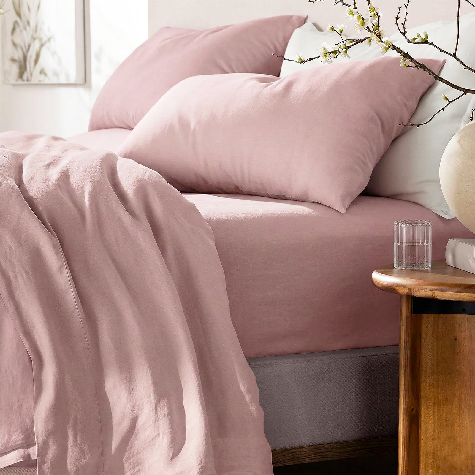 Renee Taylor Washed Linen Cotton Sheet Set
