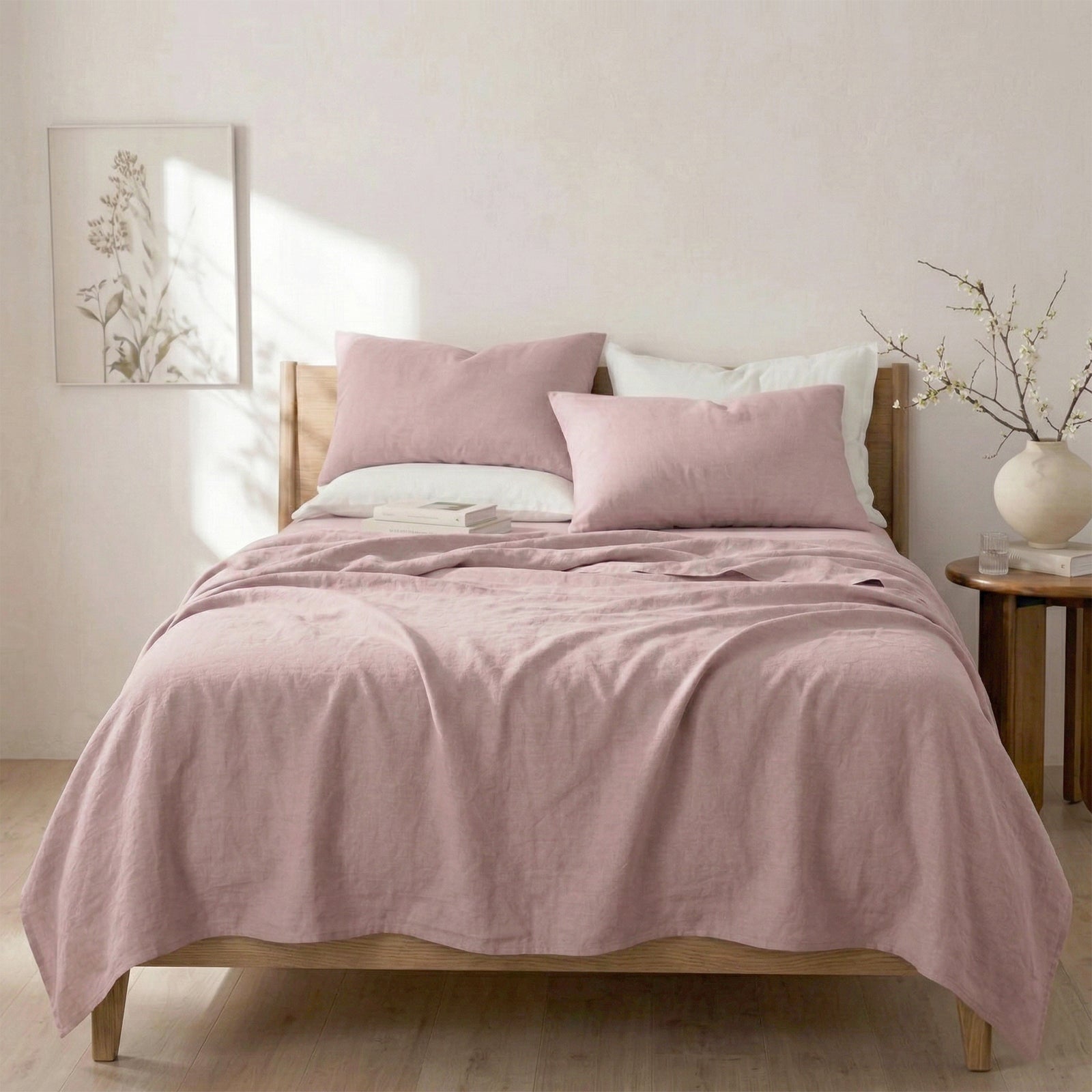 Renee Taylor Washed Linen Cotton Sheet Set
